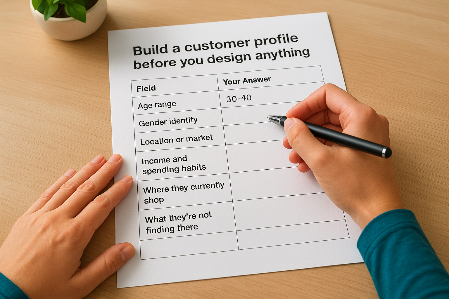 Build a customer profile before you design anything