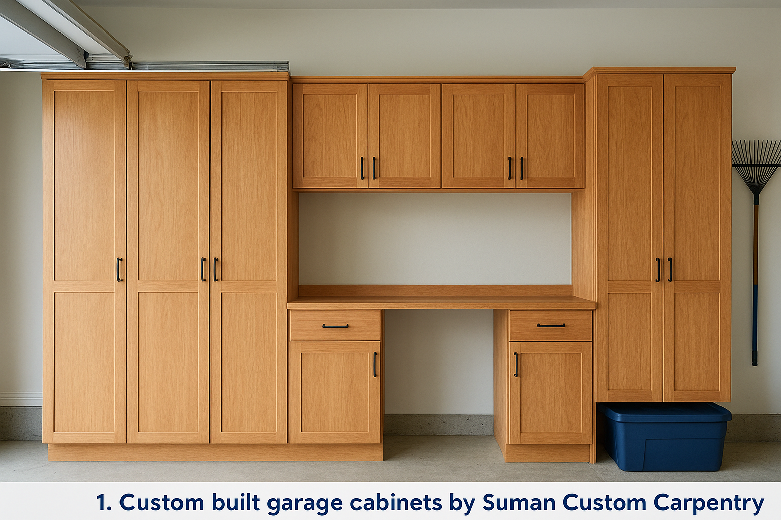 1. Custom built garage cabinets by Suman Custom Carpentry