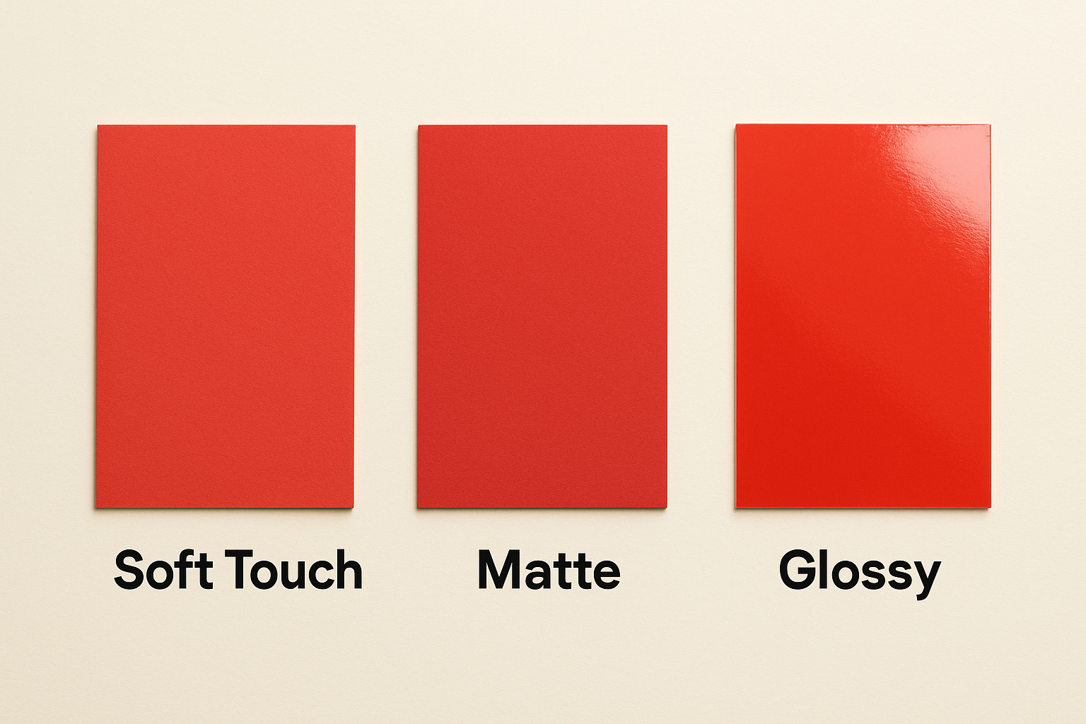 Soft touch vs matte vs glossy finishes