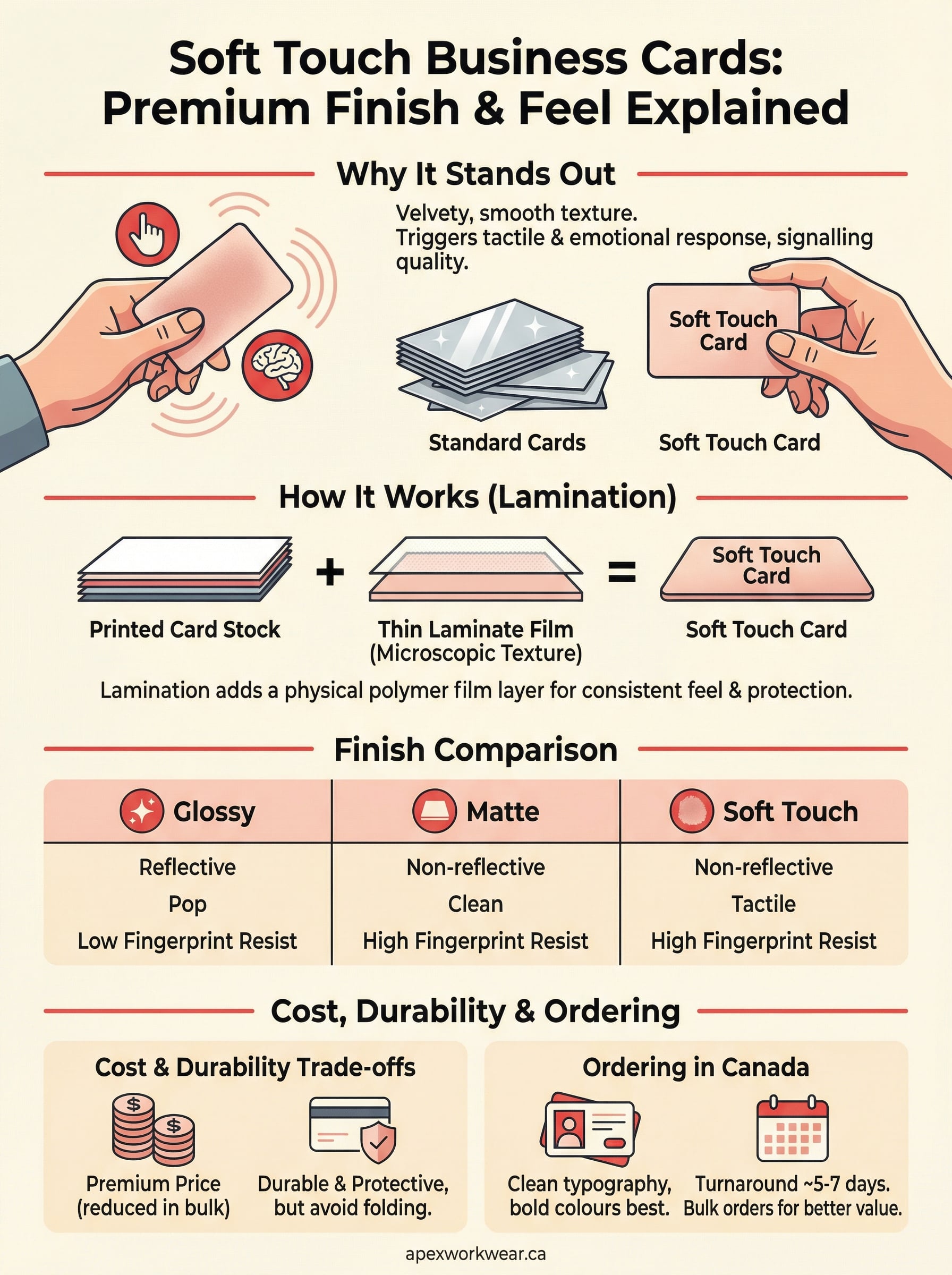 soft touch business cards infographic