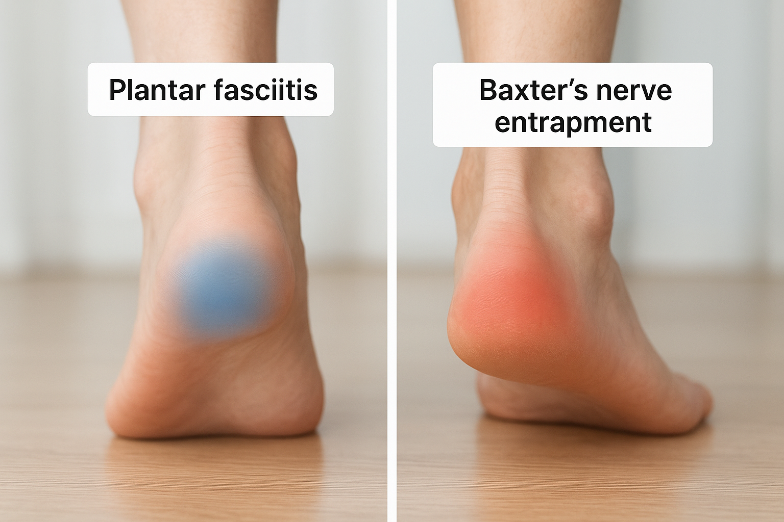 Where Baxter's nerve entrapment symptoms diverge