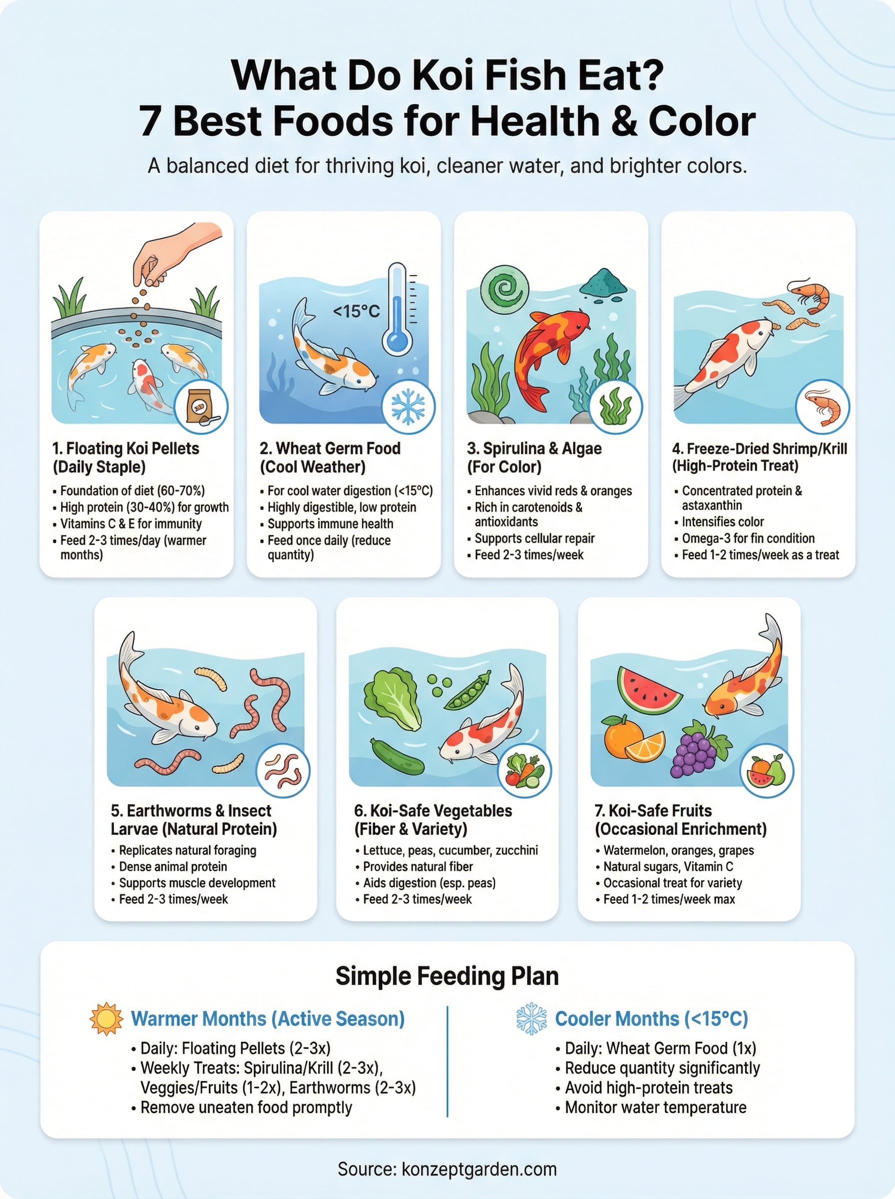 what do koi fish eat infographic