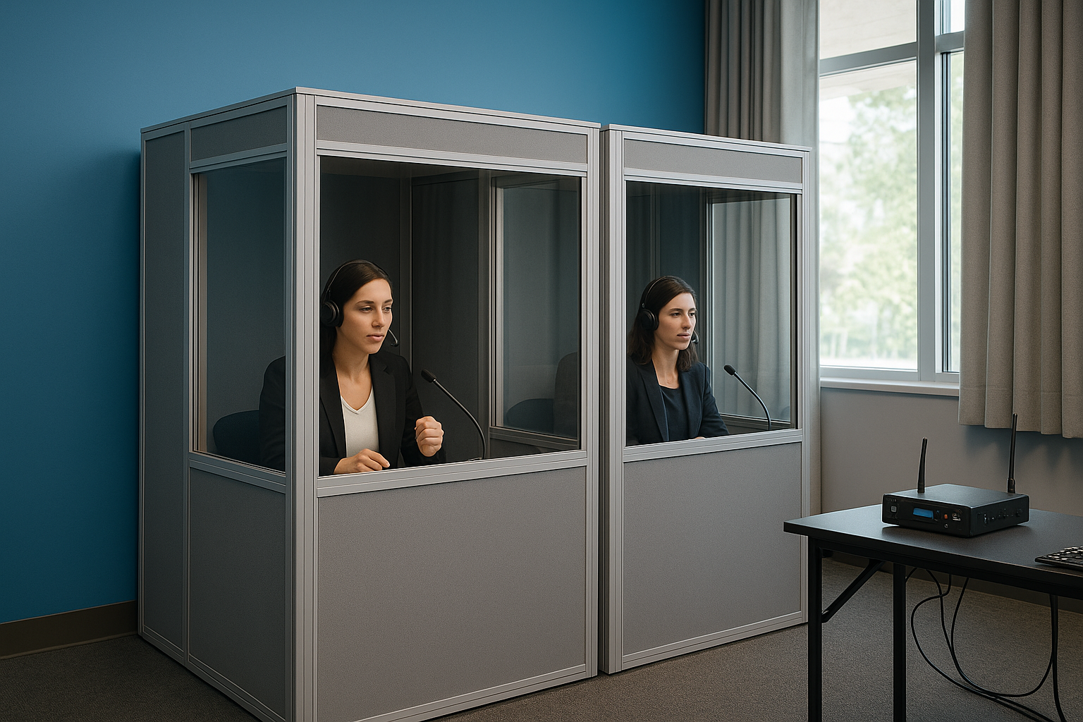 Soundproof interpreter booths