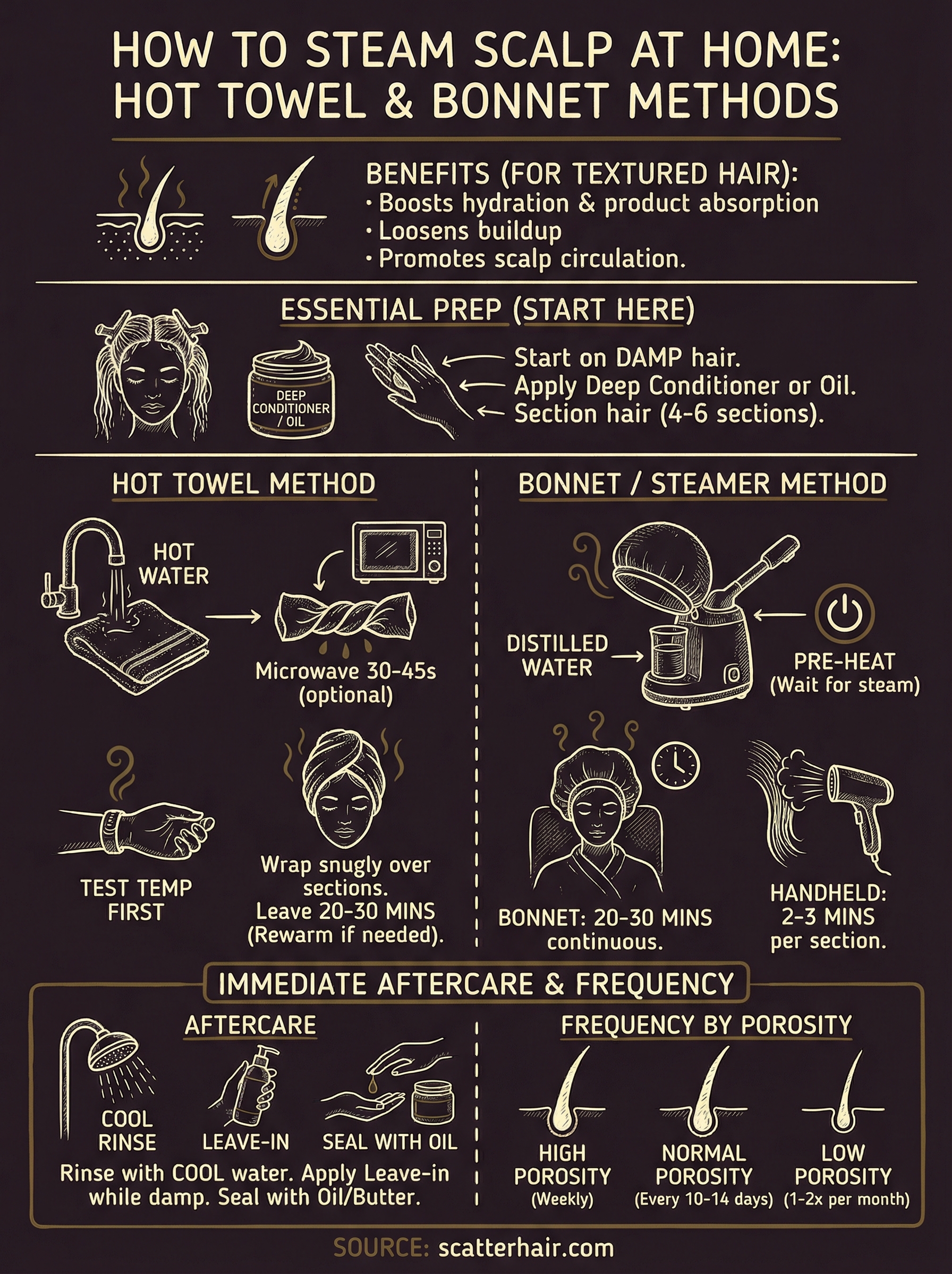 how to steam scalp at home infographic