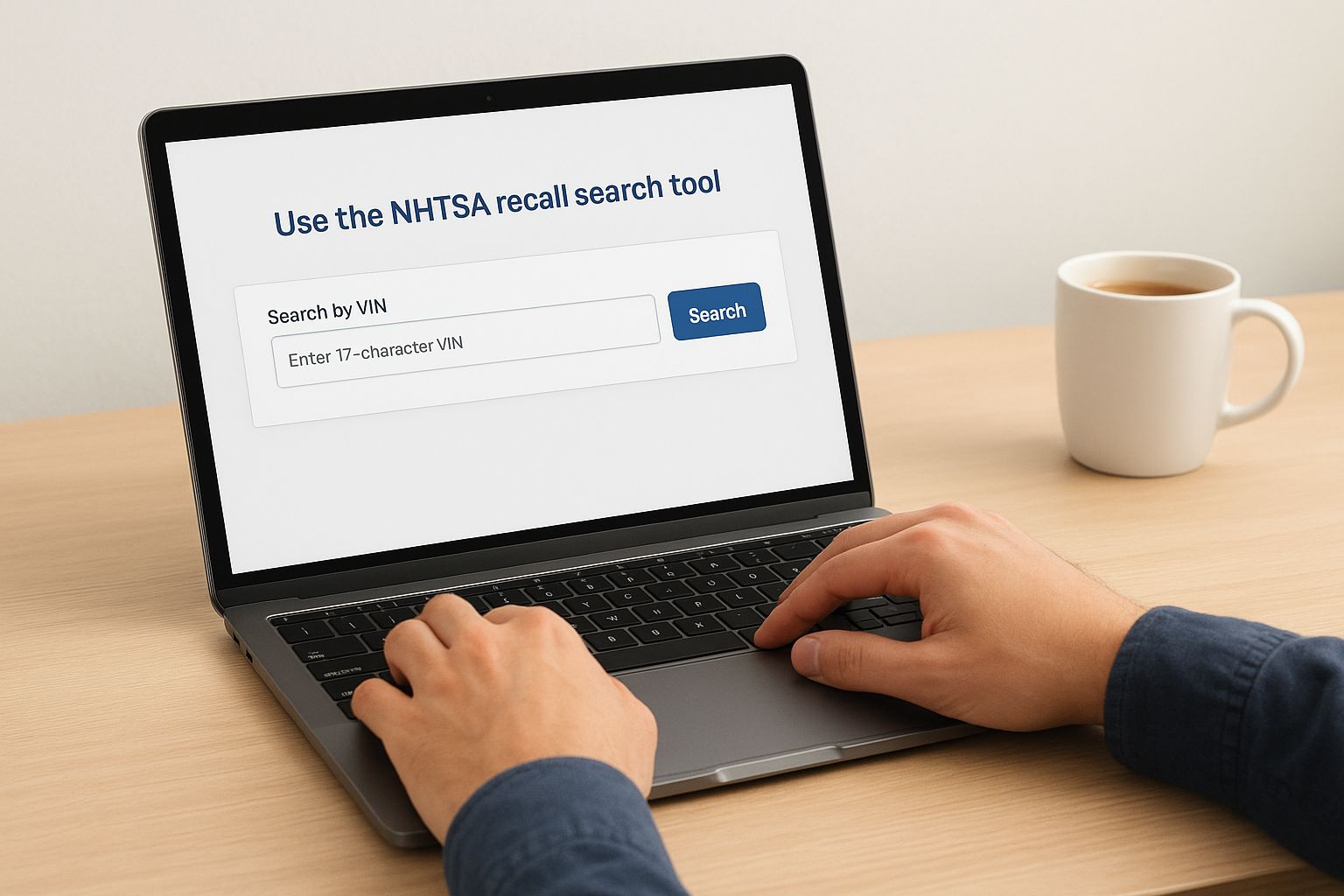 Use the NHTSA recall search tool