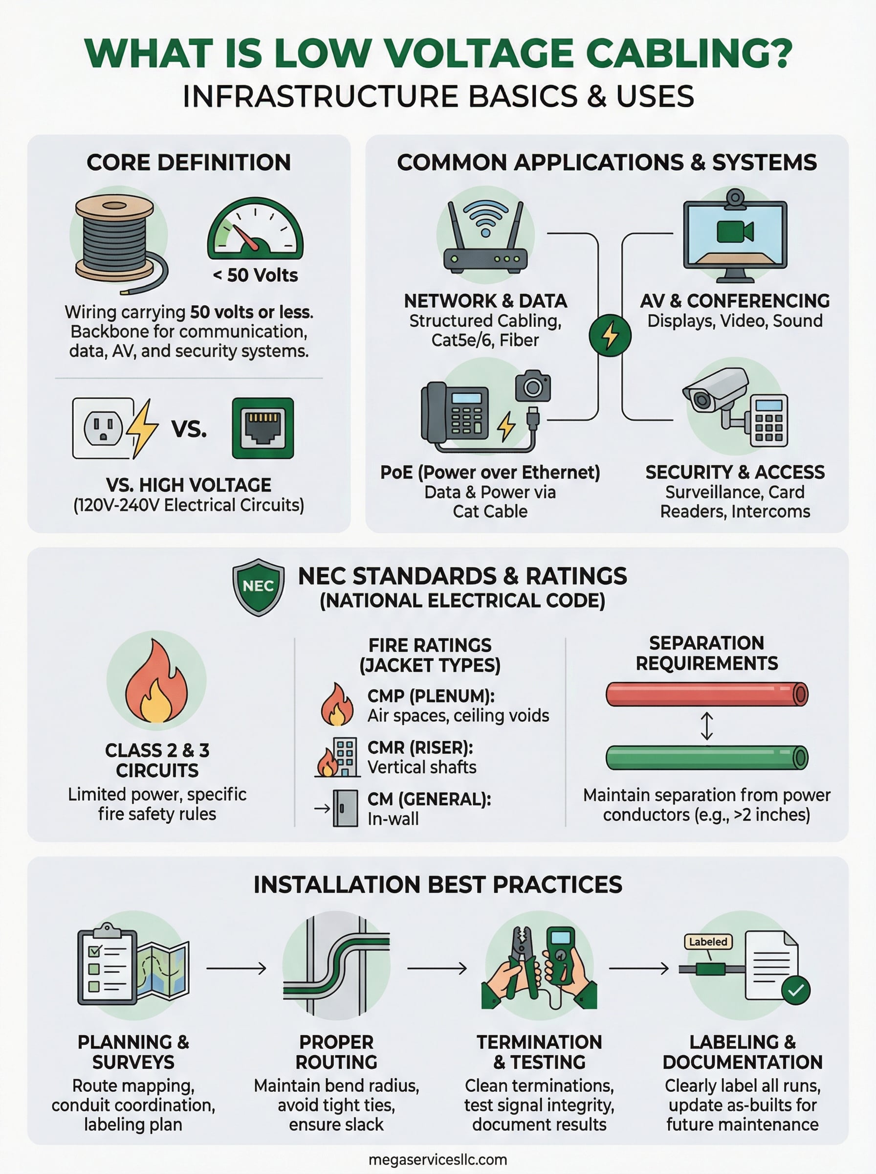 what is low voltage cabling infographic