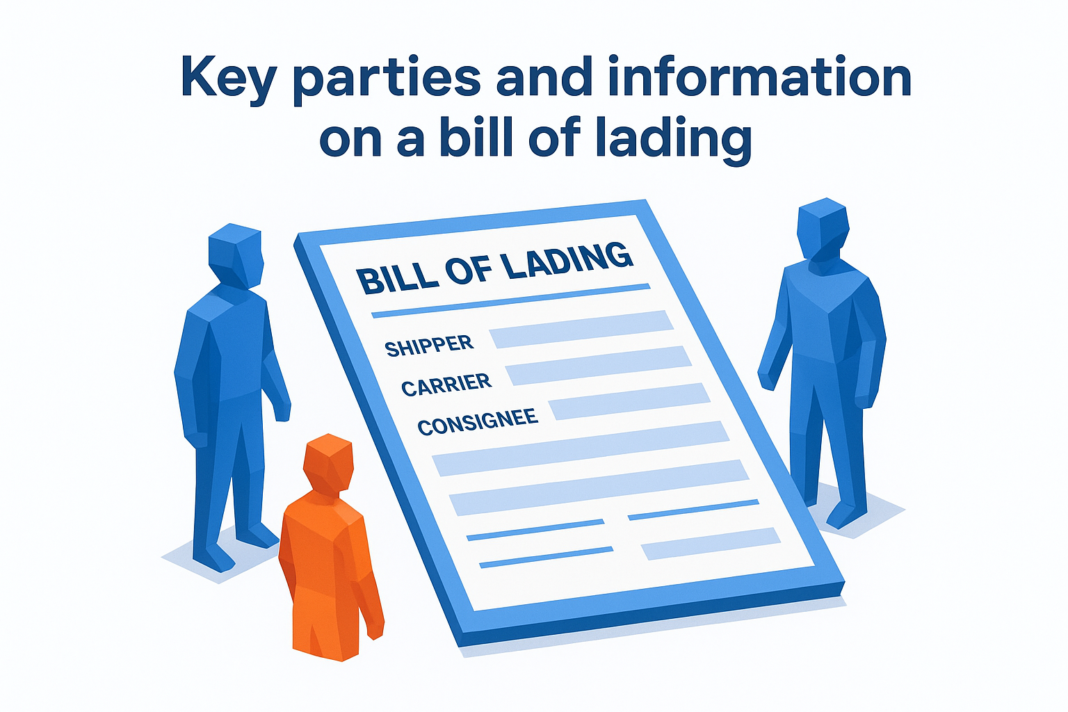Key parties and information on a bill of lading