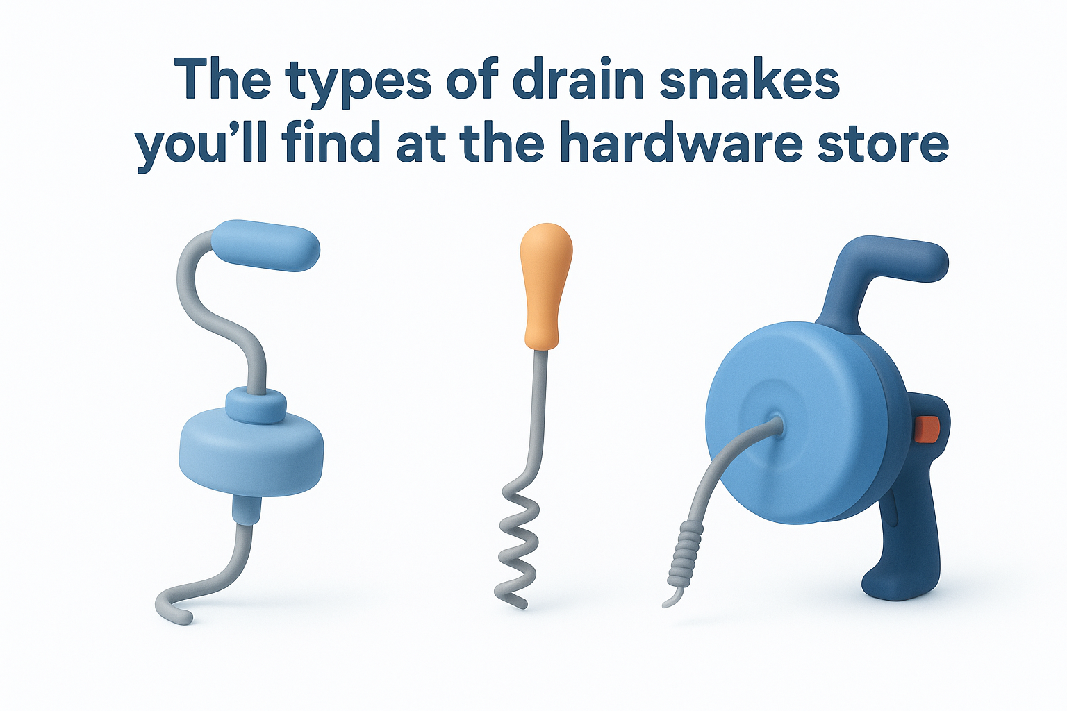 The types of drain snakes you'll find at the hardware store