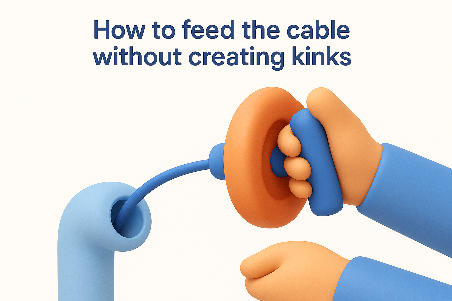 How to feed the cable without creating kinks