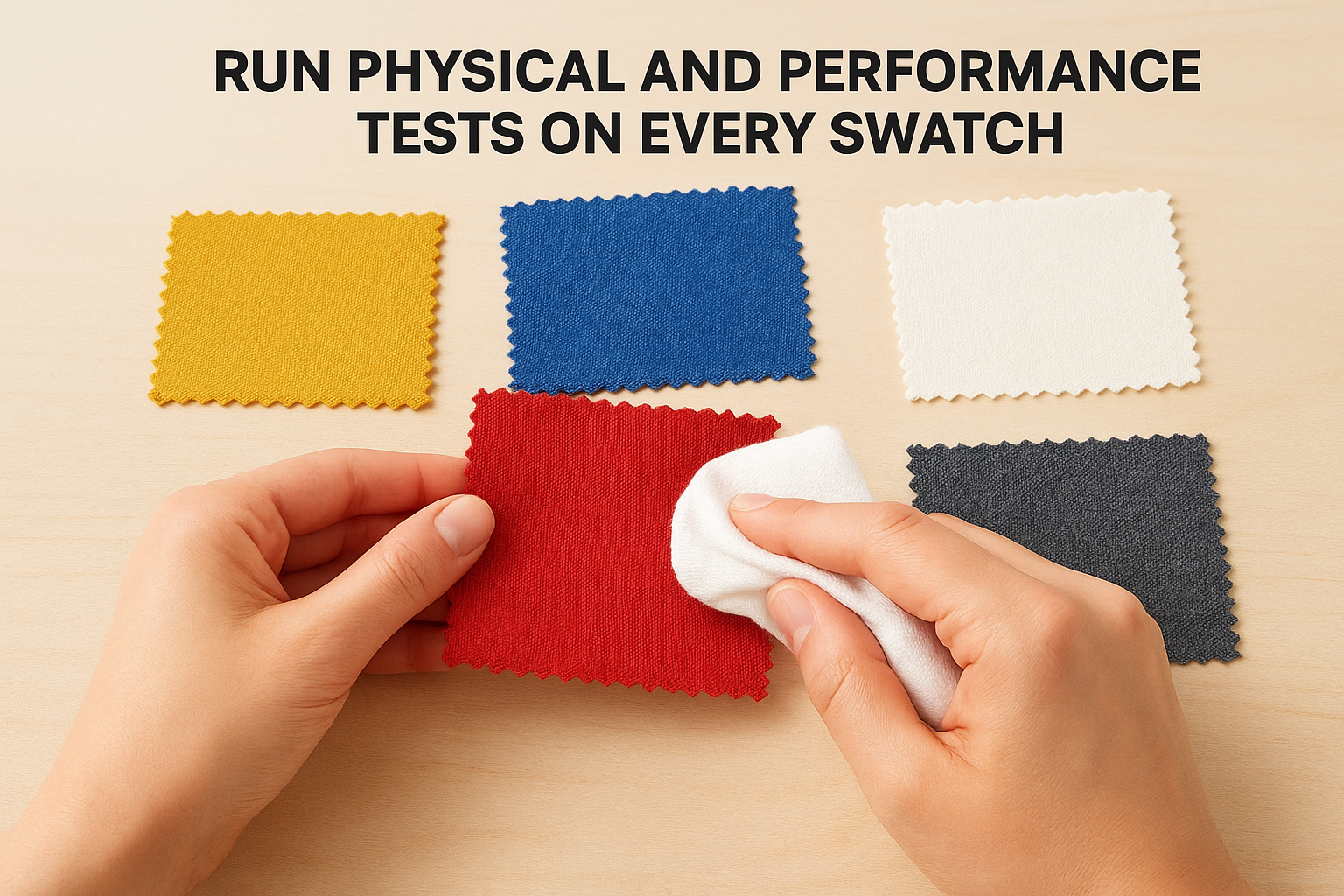 Run physical and performance tests on every swatch