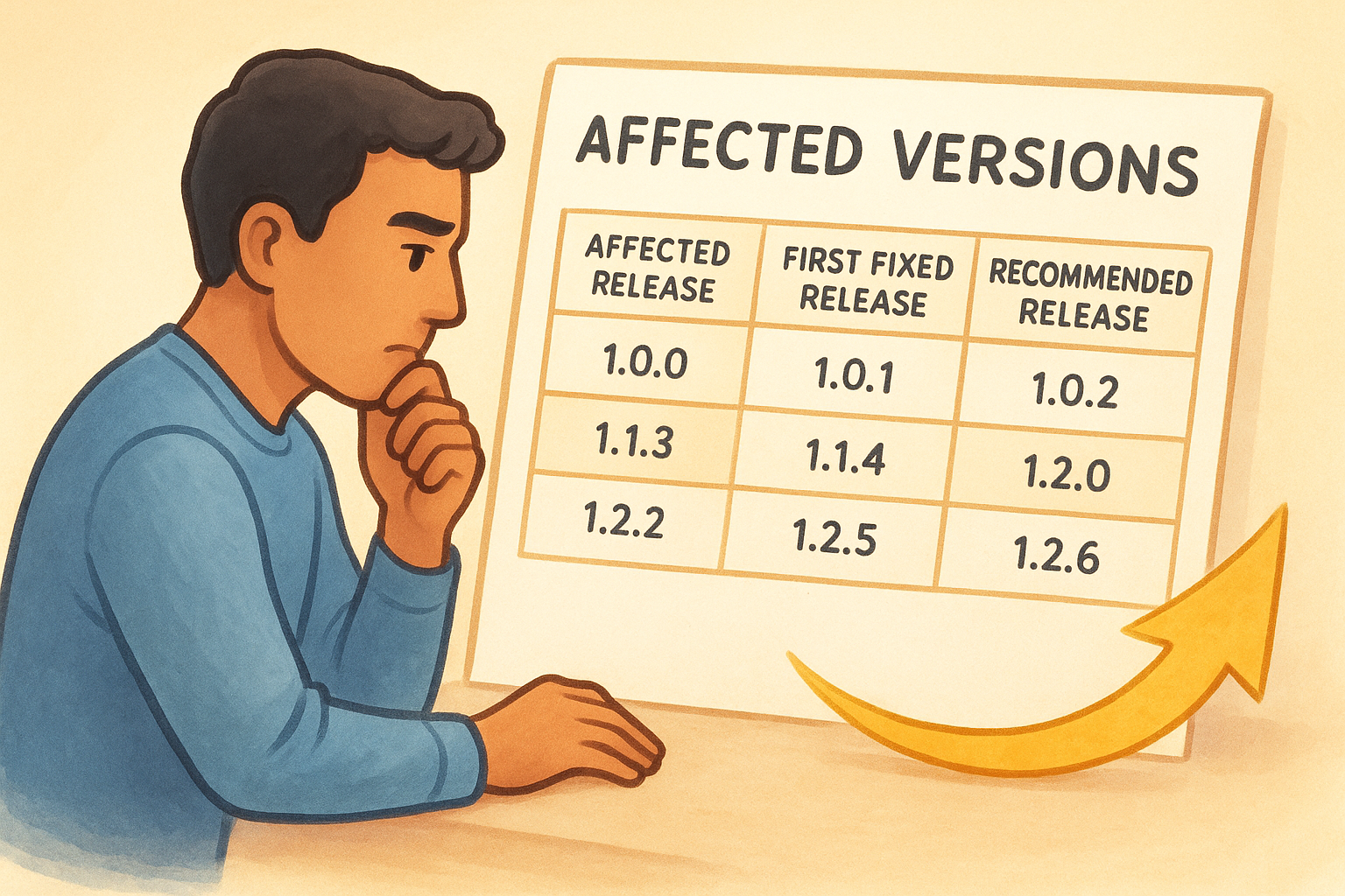 Check the affected versions table