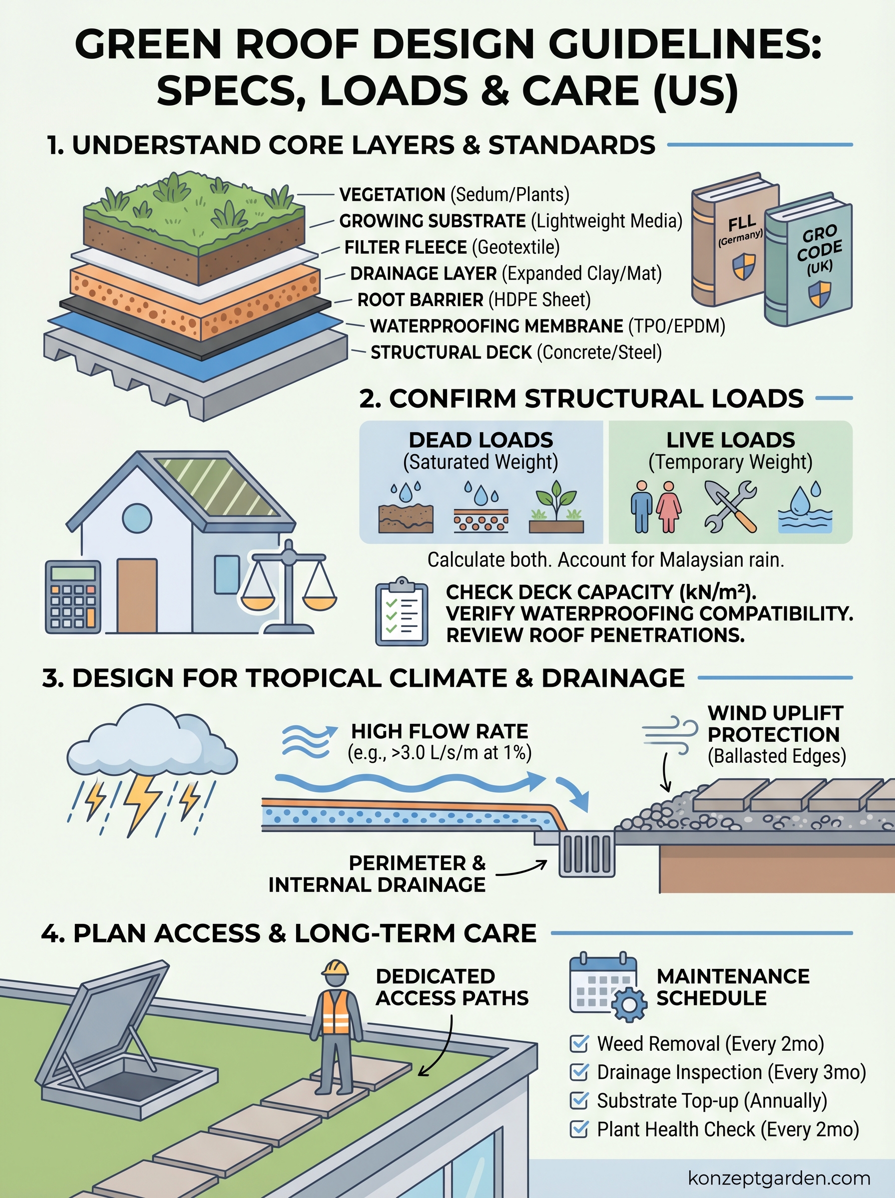green roof design guidelines infographic