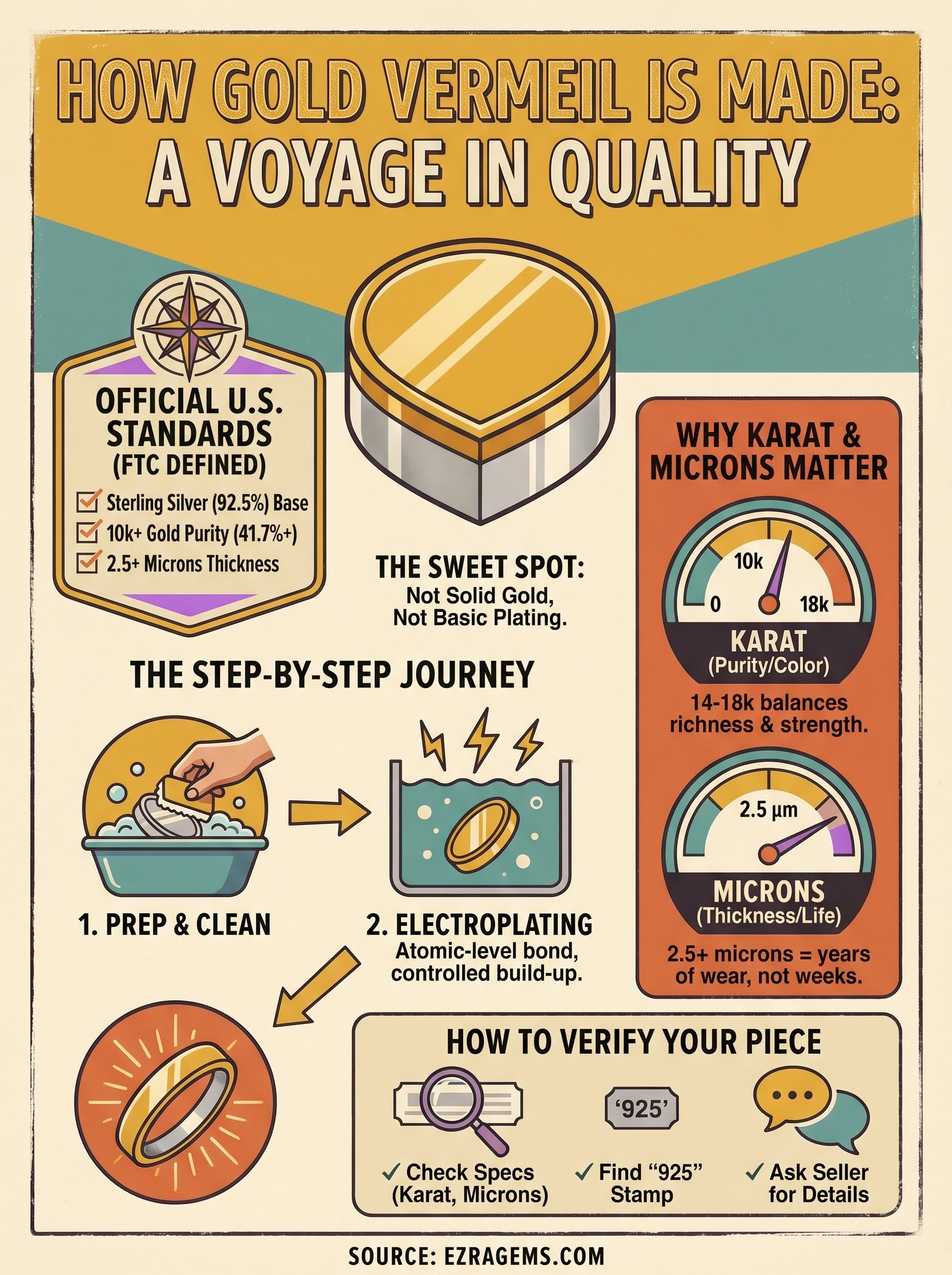 how is gold vermeil made infographic