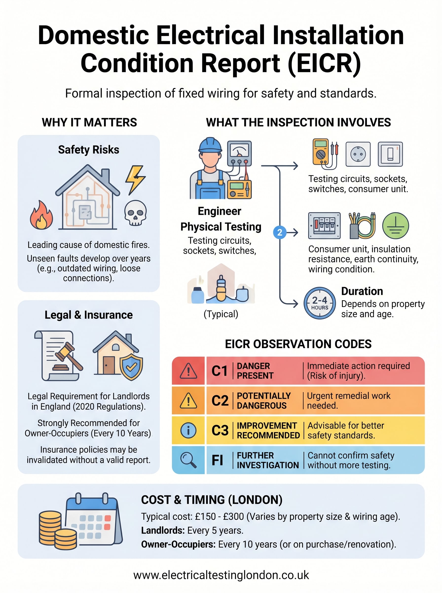 what is a domestic electrical installation condition report infographic
