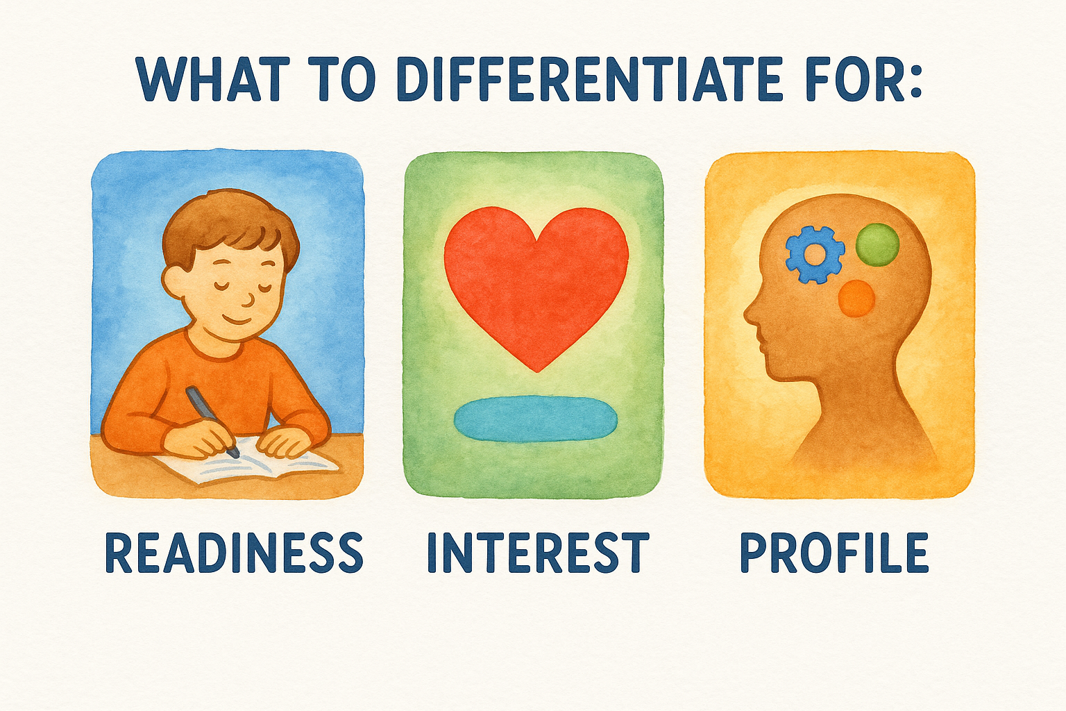 What to differentiate for: readiness, interest, profile