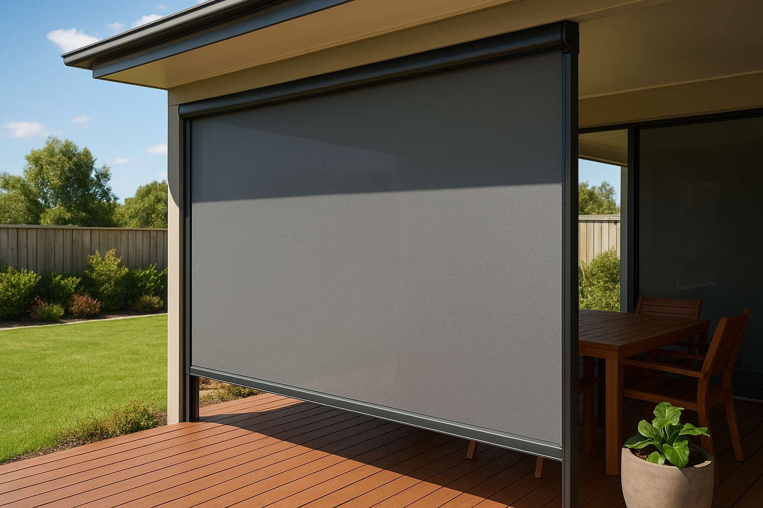 1. Ziptrak outdoor blinds