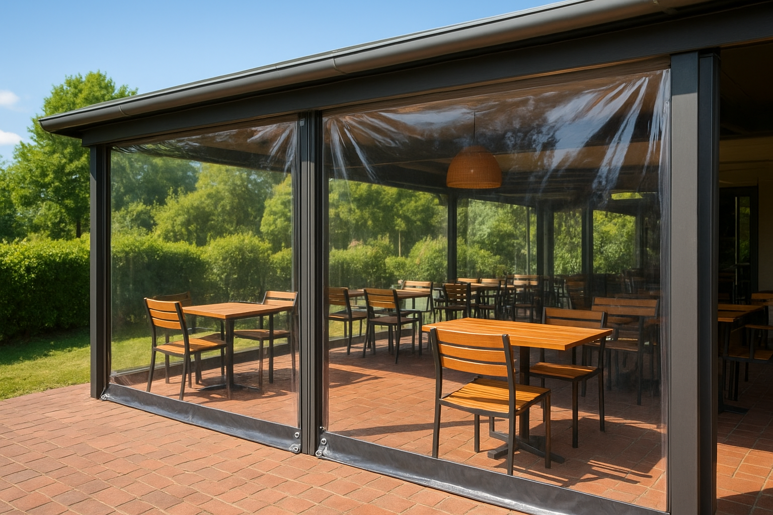 6. Outdoor café and bistro PVC blinds