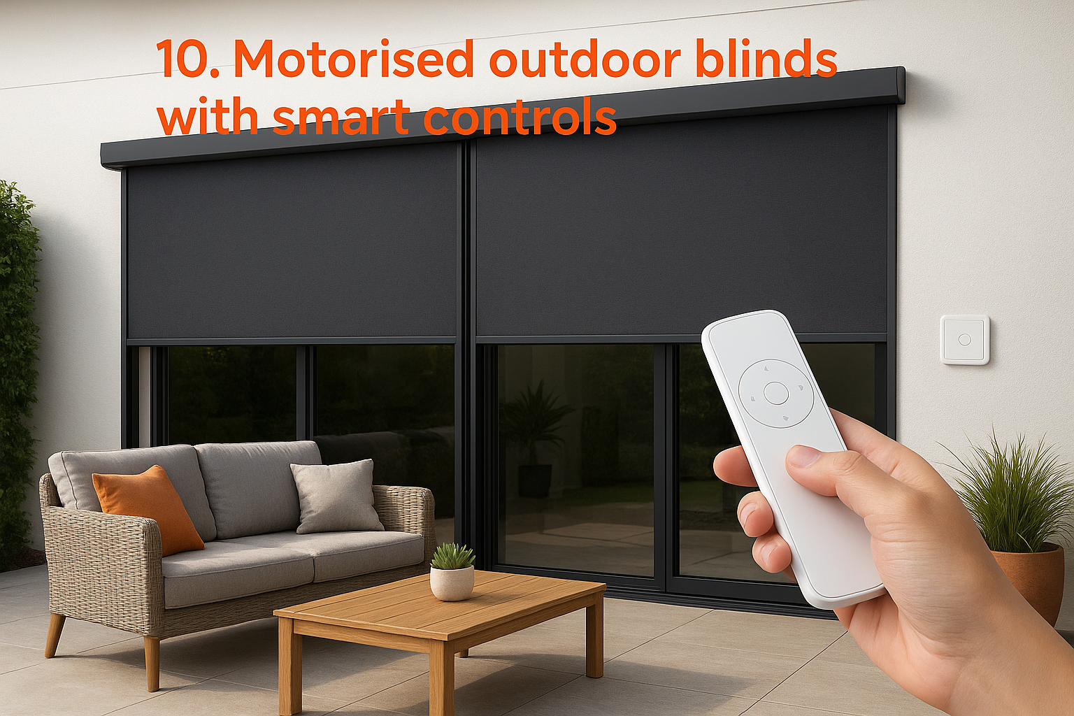 10. Motorised outdoor blinds with smart controls