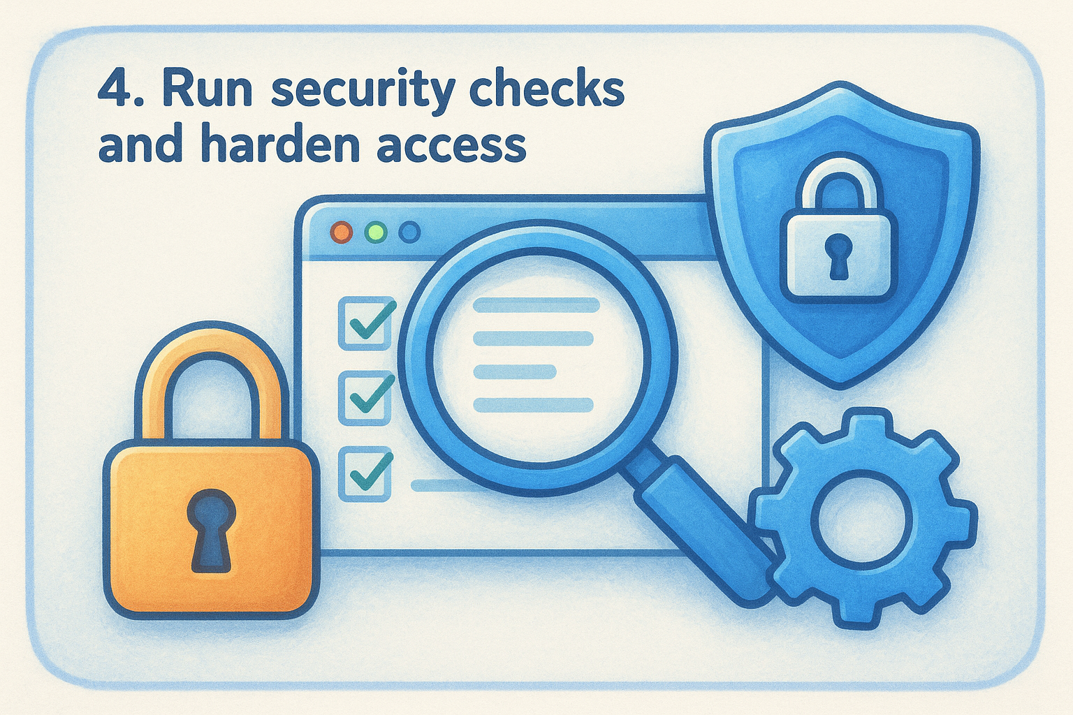 4. Run security checks and harden access