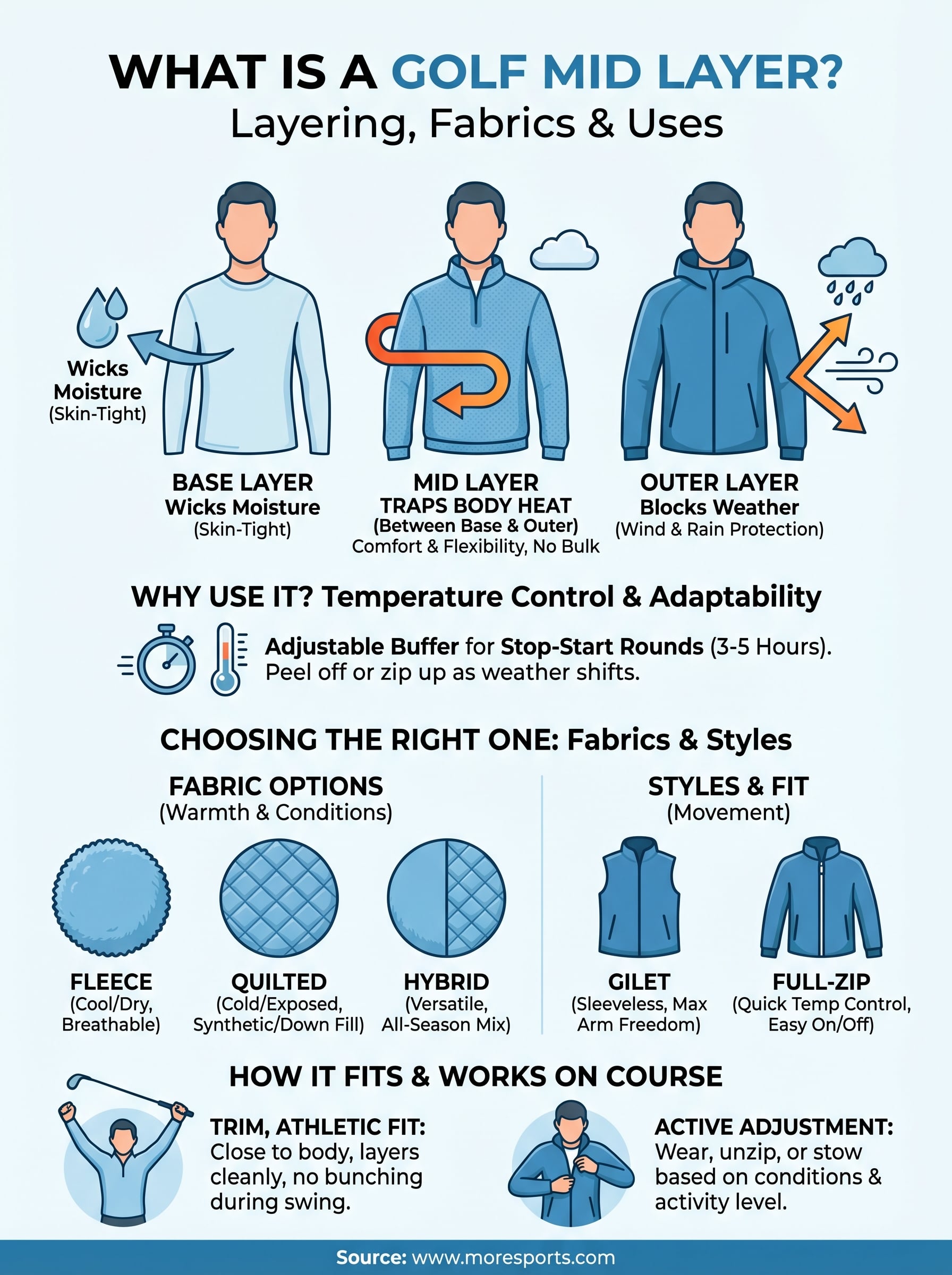 what is a golf mid layer infographic