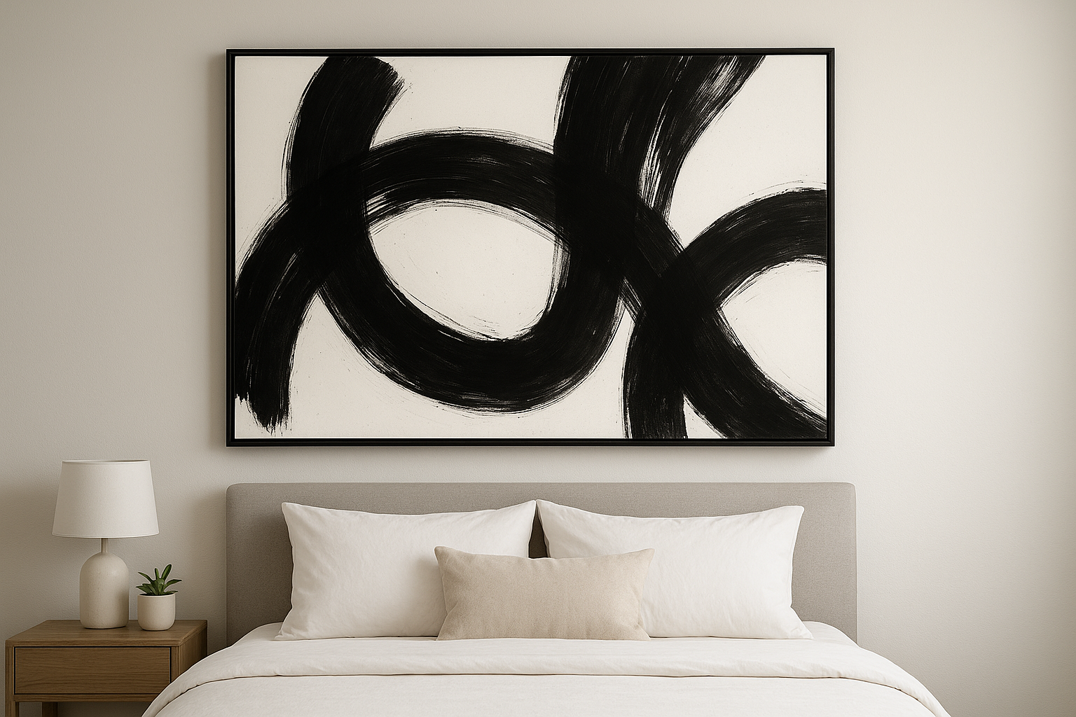 2. Oversized Abstract Brushstroke Art