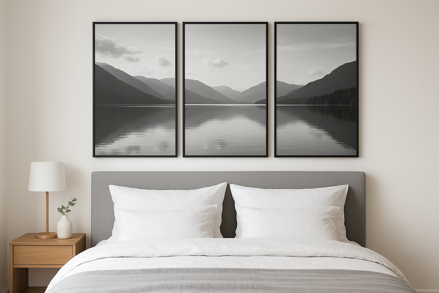 7. A Calm Triptych Set for Above the Headboard