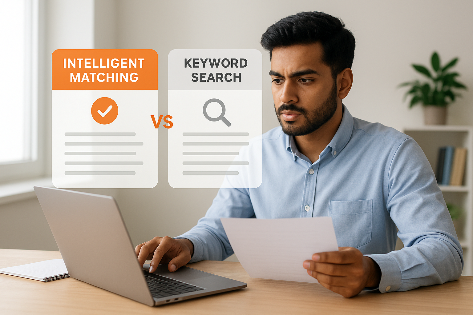 Intelligent matching vs. keyword search