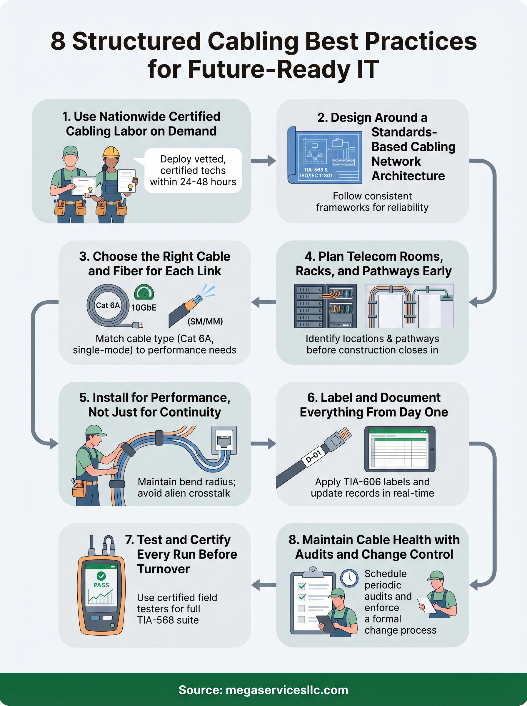 structured cabling best practices infographic