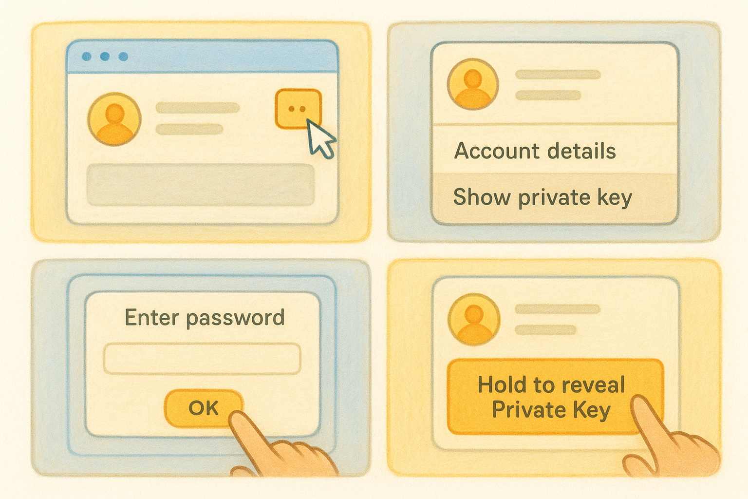 Steps to export your account's private key