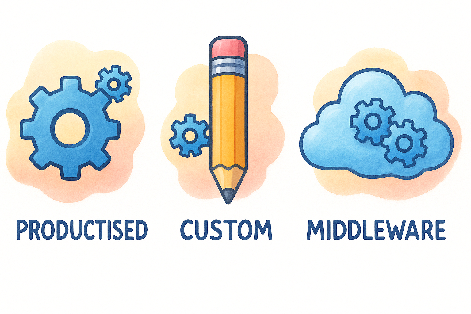 Productised, custom, and middleware: what's the difference