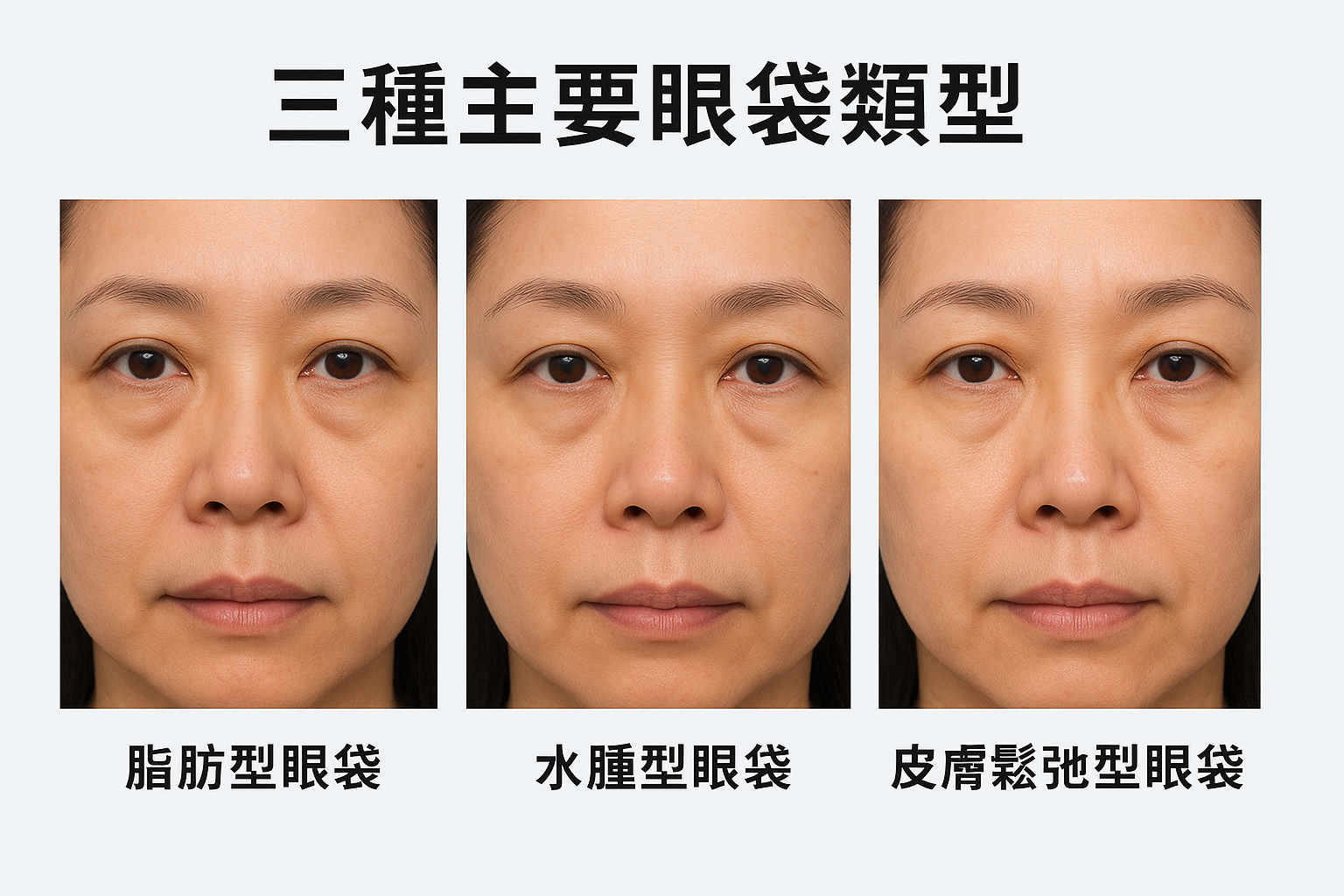 三種主要眼袋類型