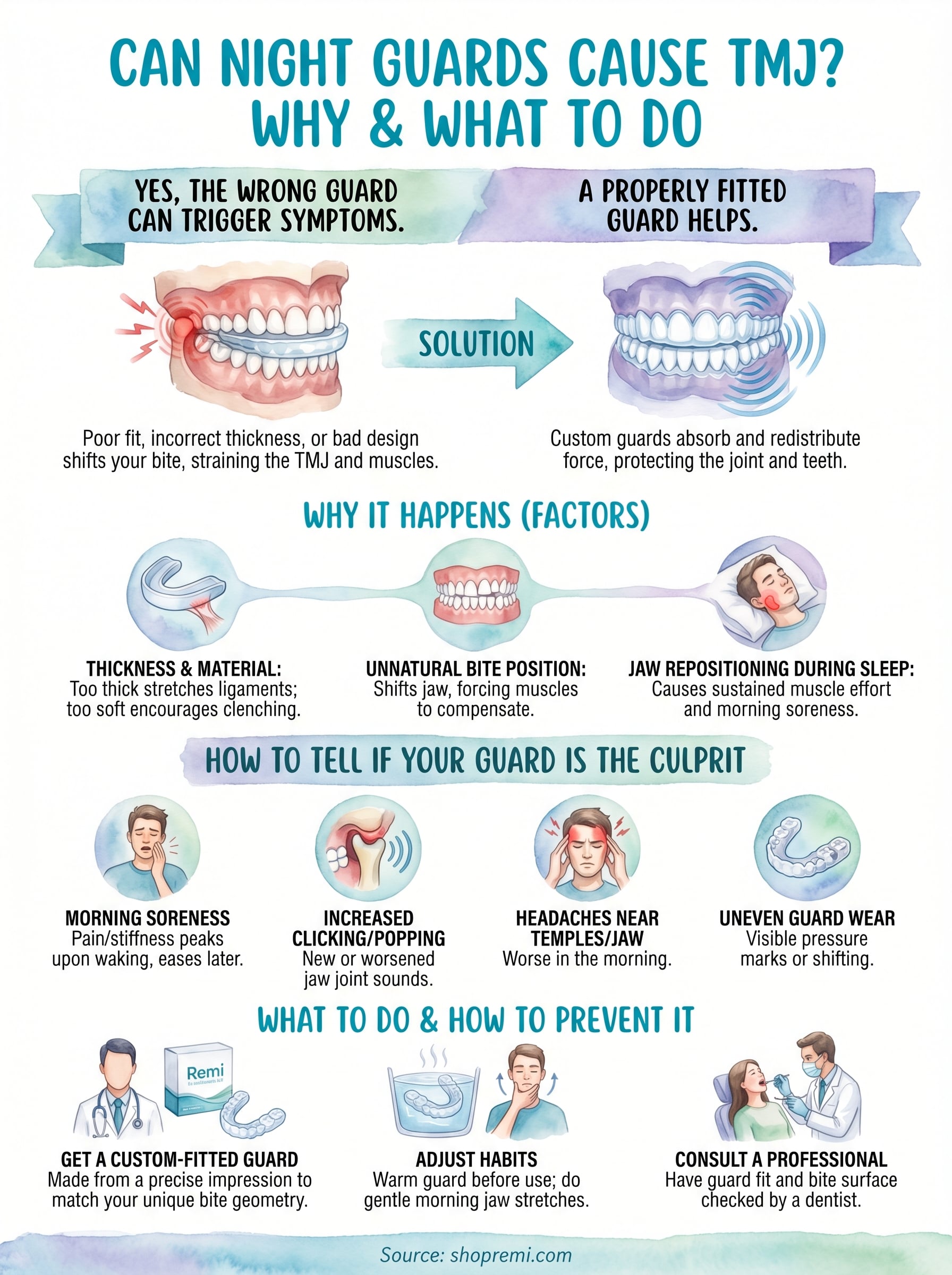 can night guards cause tmj infographic