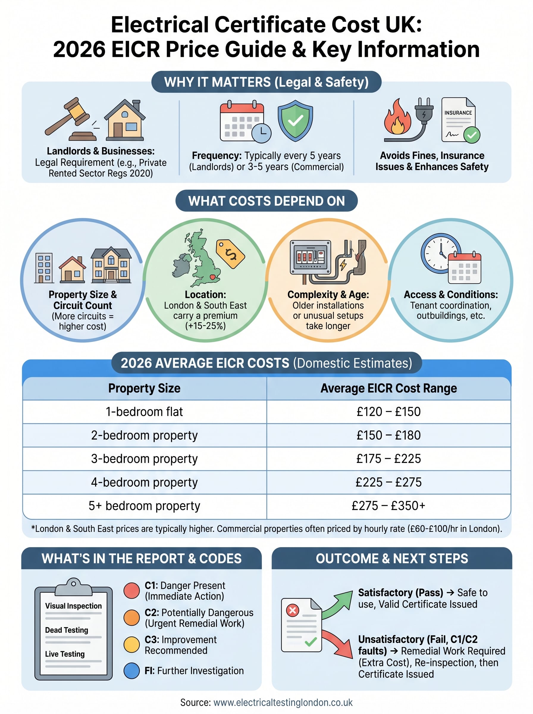electrical certificate cost uk infographic