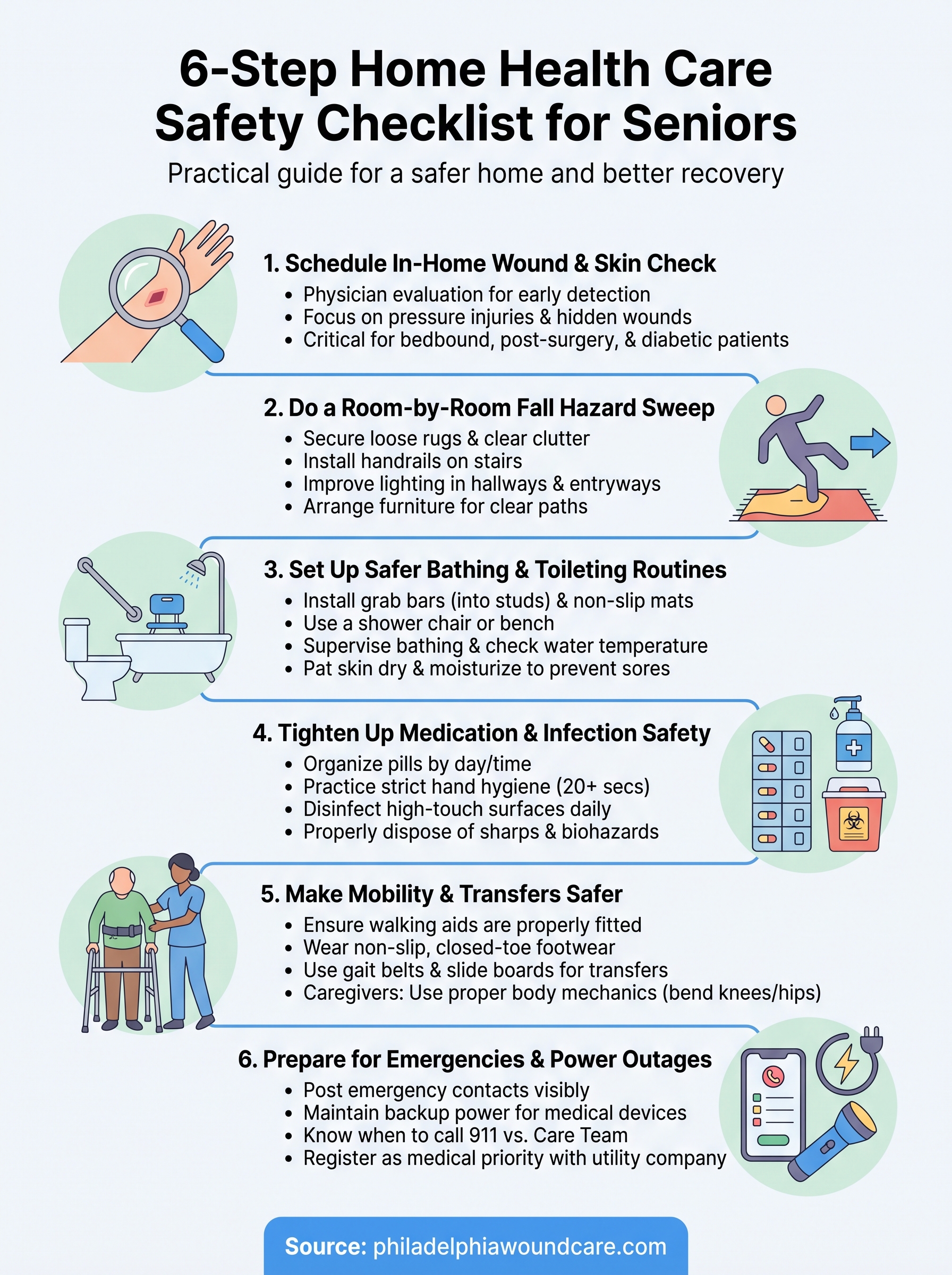 home health care safety checklist infographic