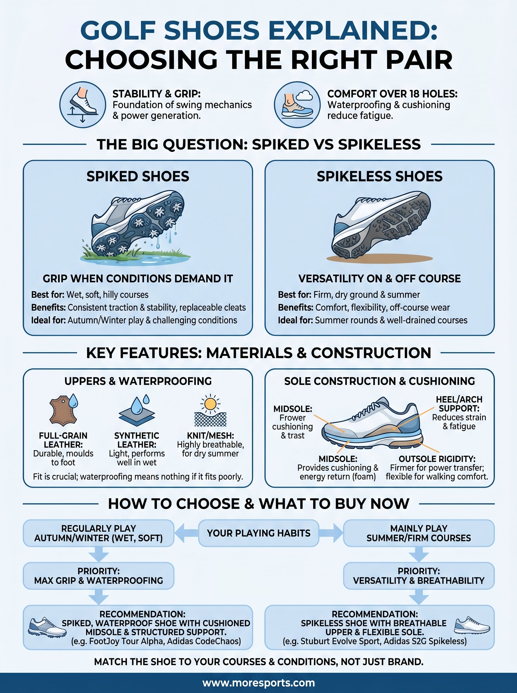 golf shoes explained infographic