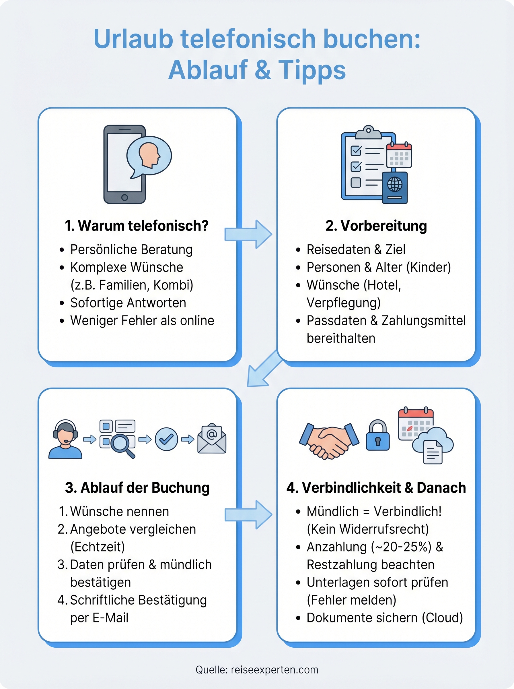 urlaub telefonisch buchen infographic
