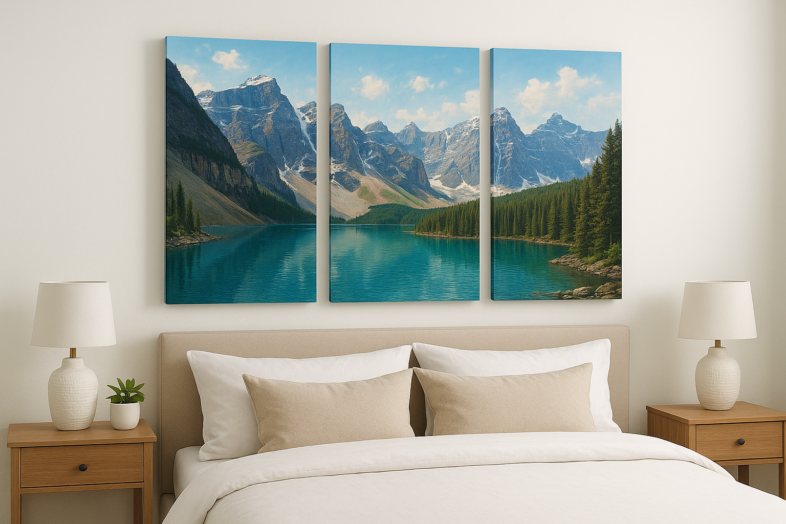 2. Triptychon-Set über dem Bett