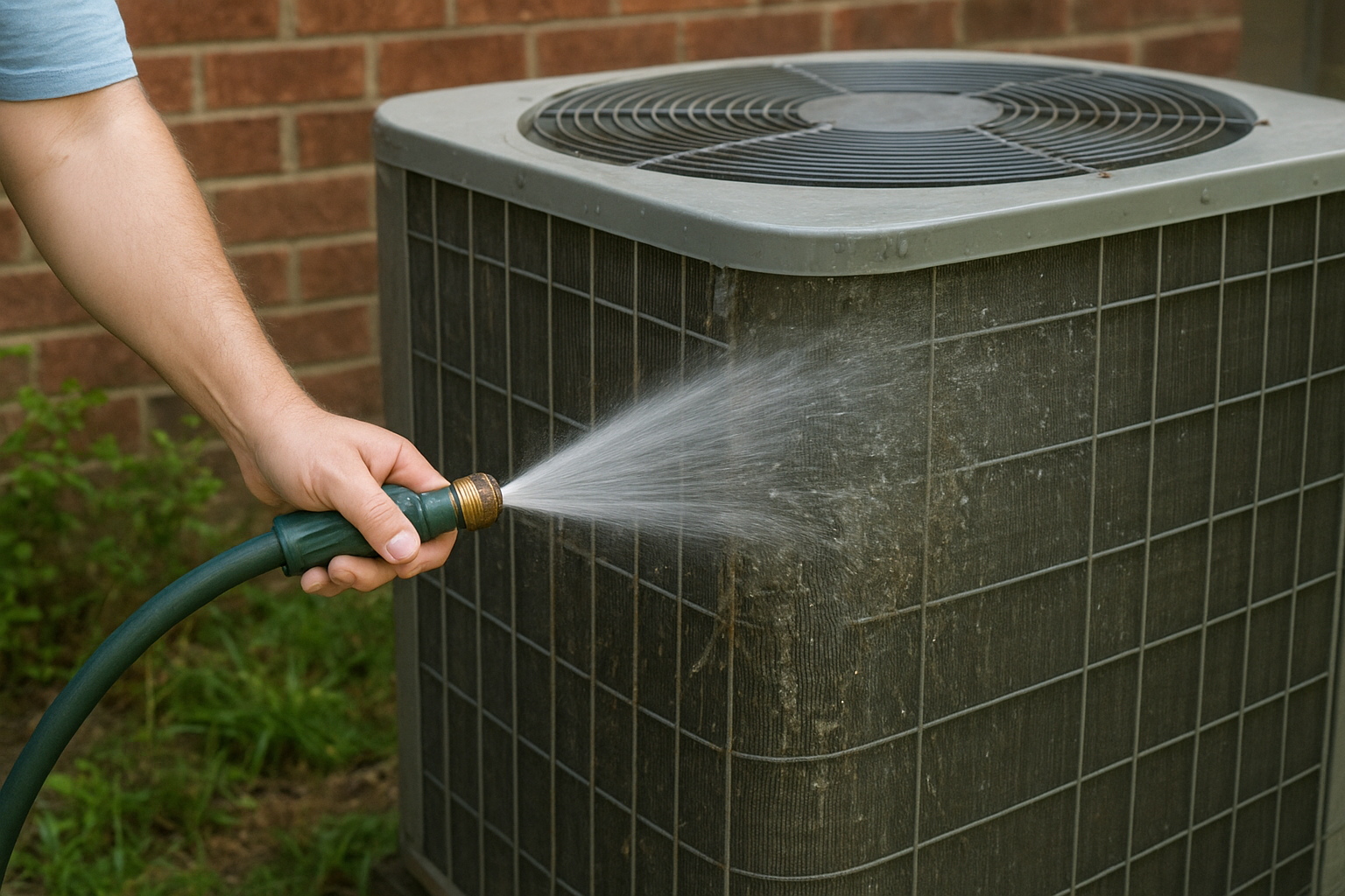 Remove debris and rinse the coils