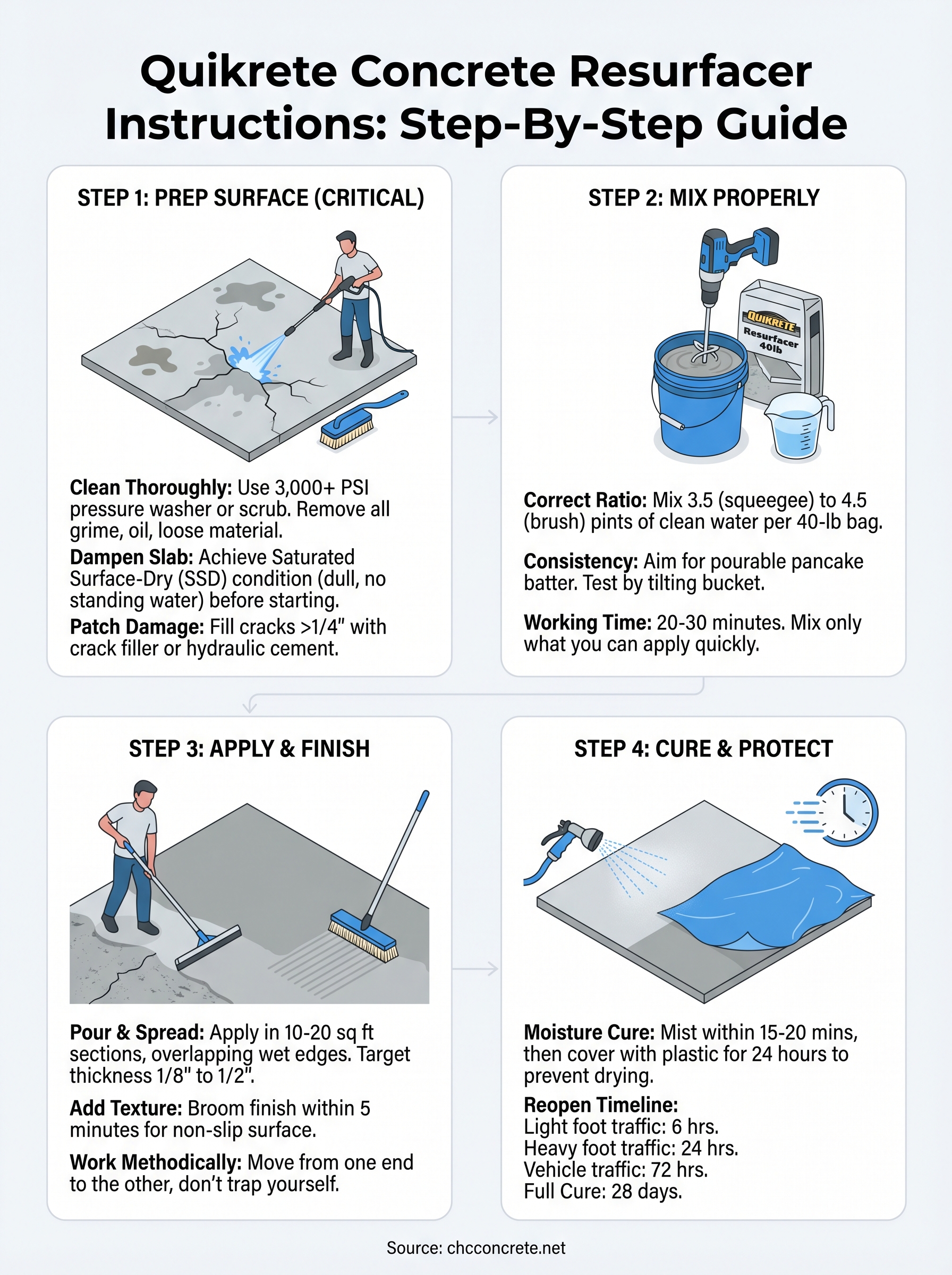 quikrete concrete resurfacer instructions infographic