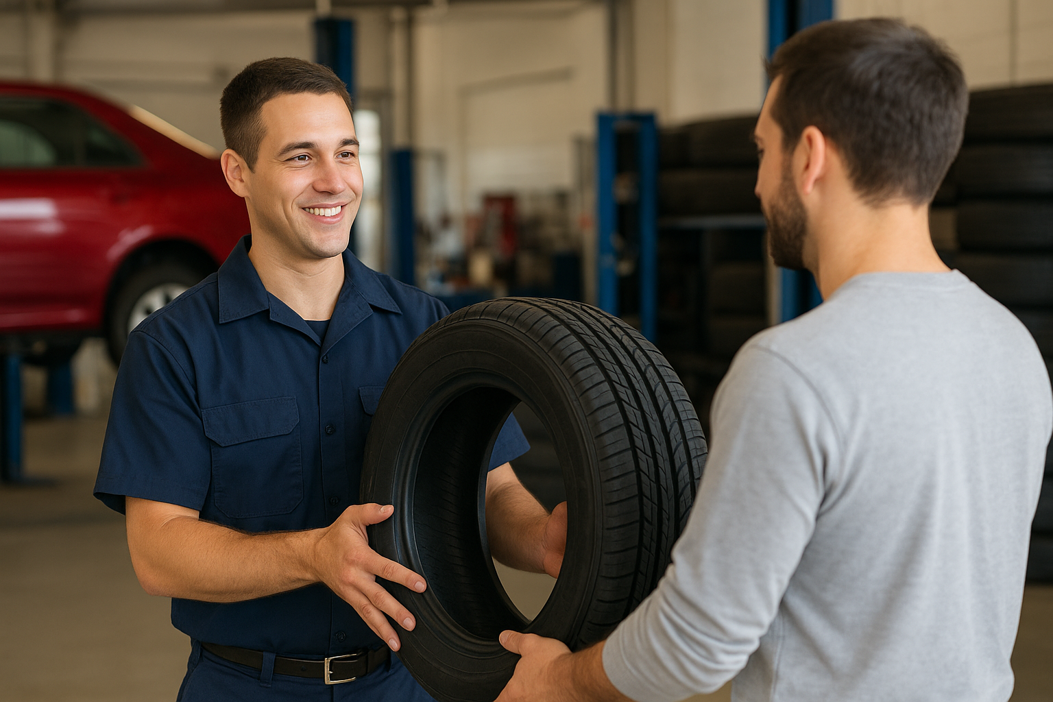 Return tires to a retailer or auto shop