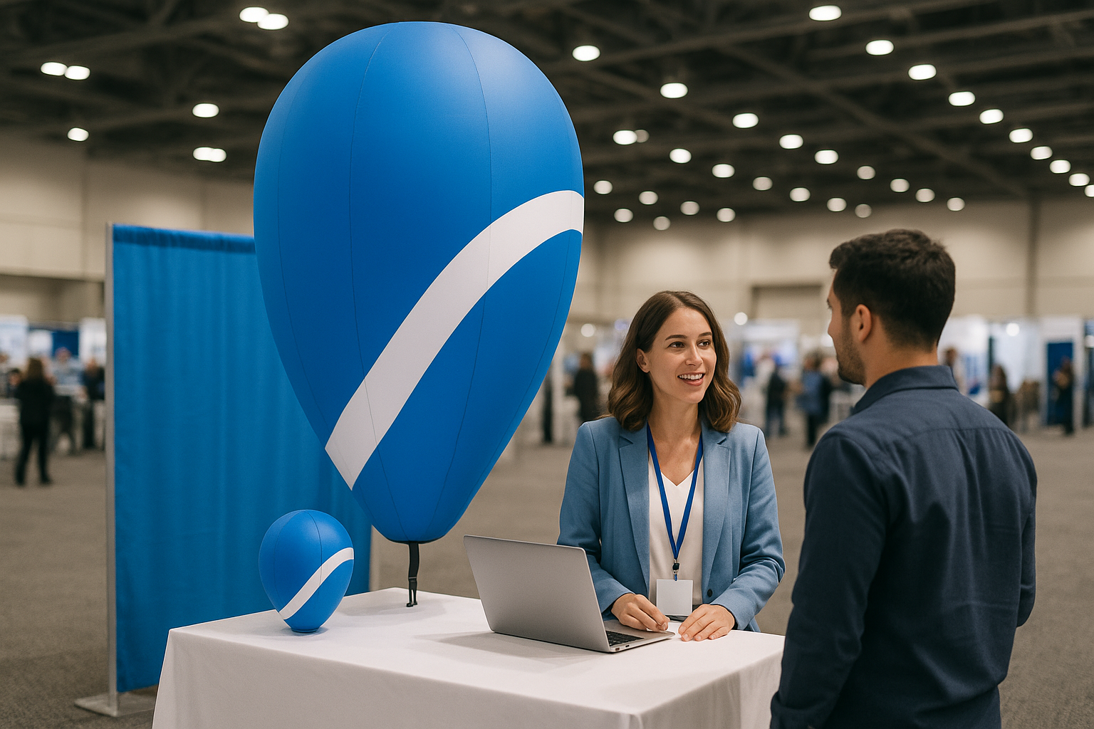1. Use a custom inflatable as a booth beacon