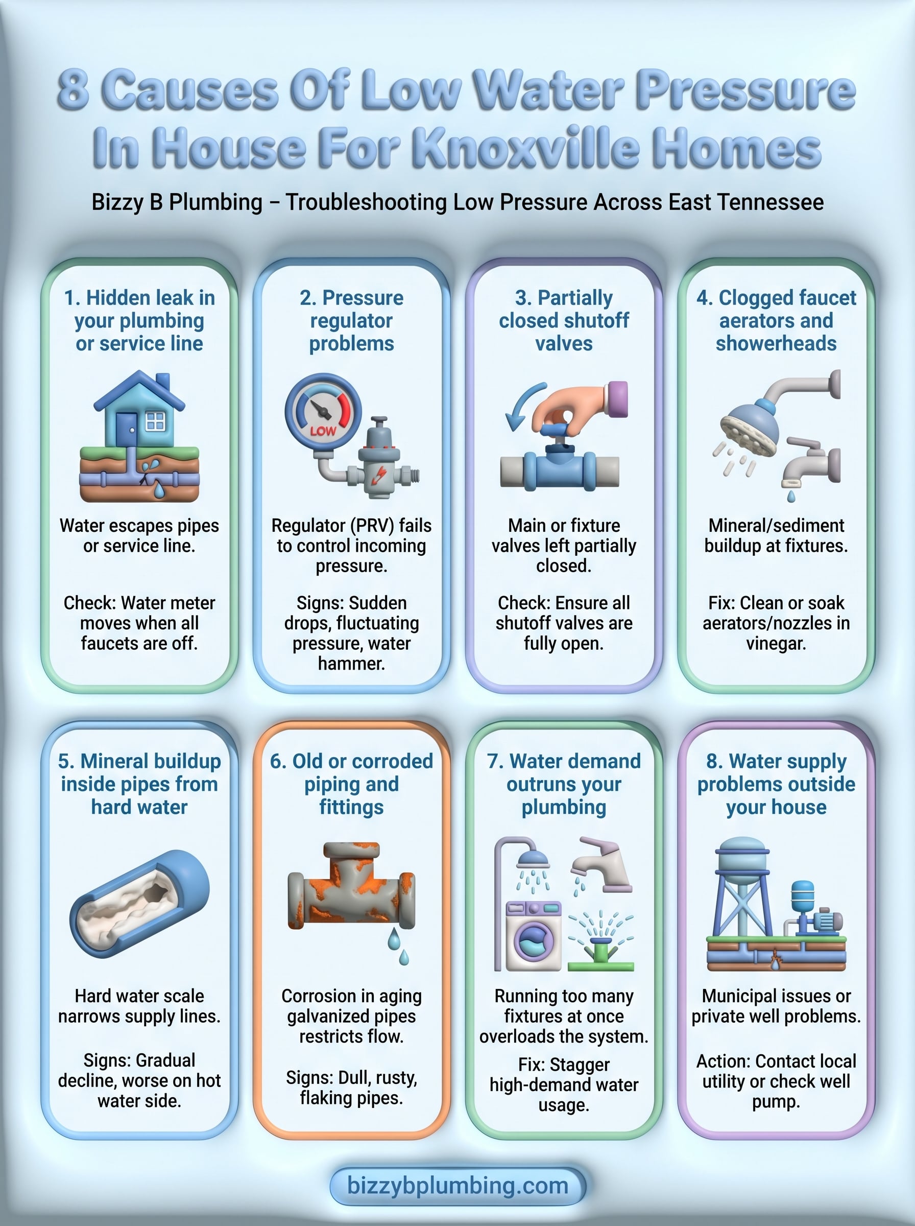 low water pressure in house infographic