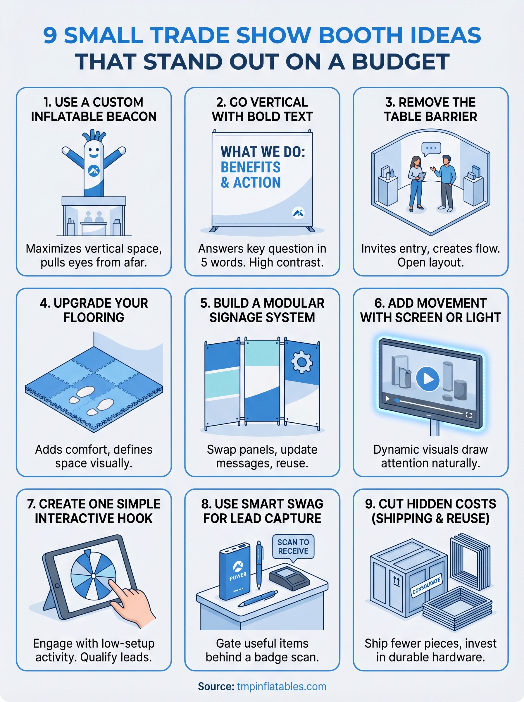 small trade show booth ideas infographic