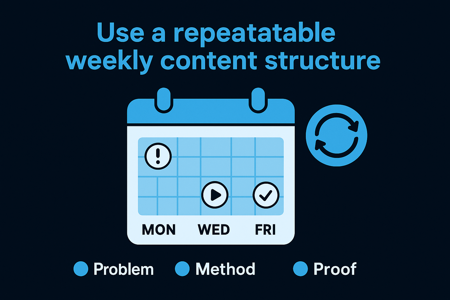 Use a repeatable weekly content structure