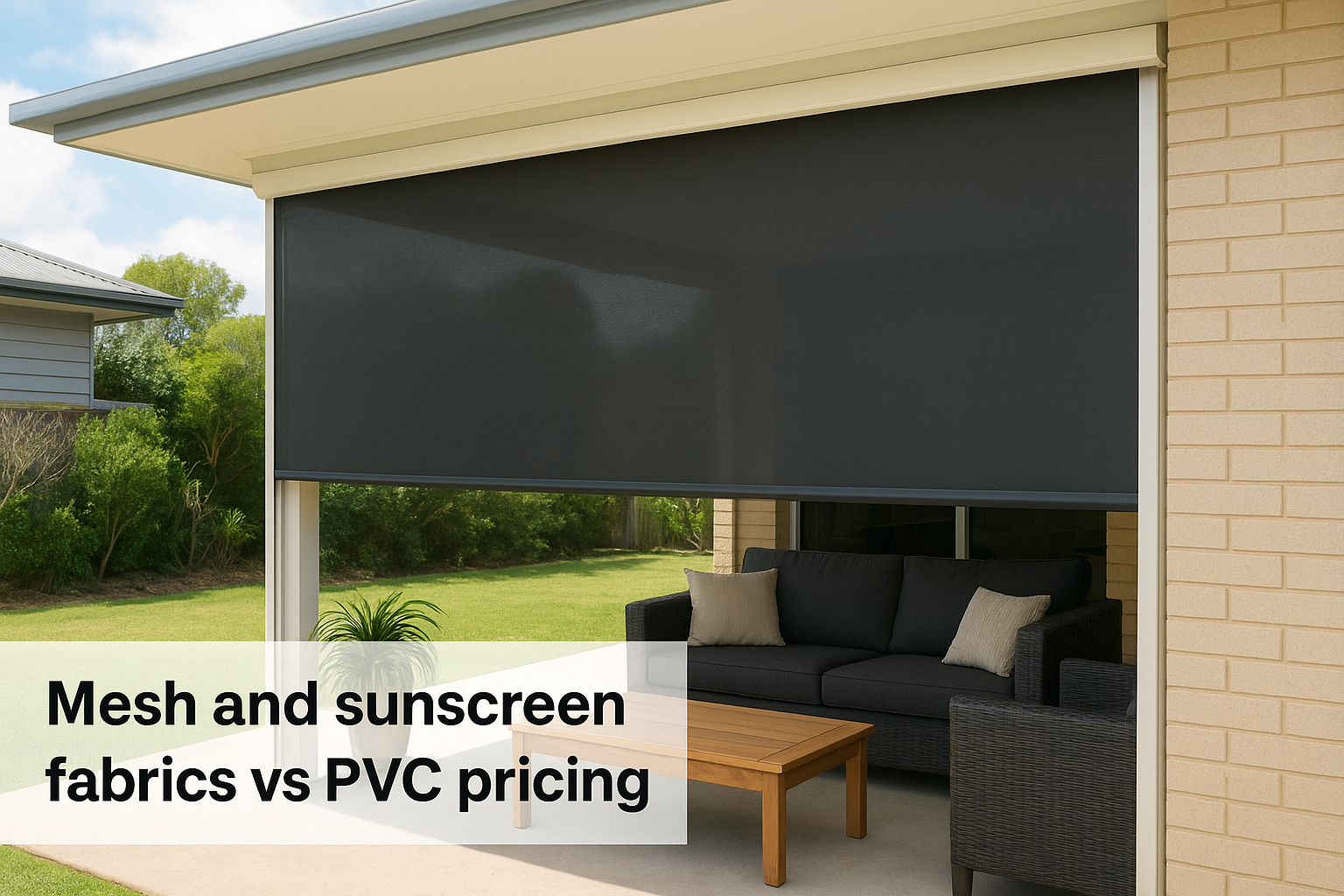 Mesh and sunscreen fabrics vs PVC pricing