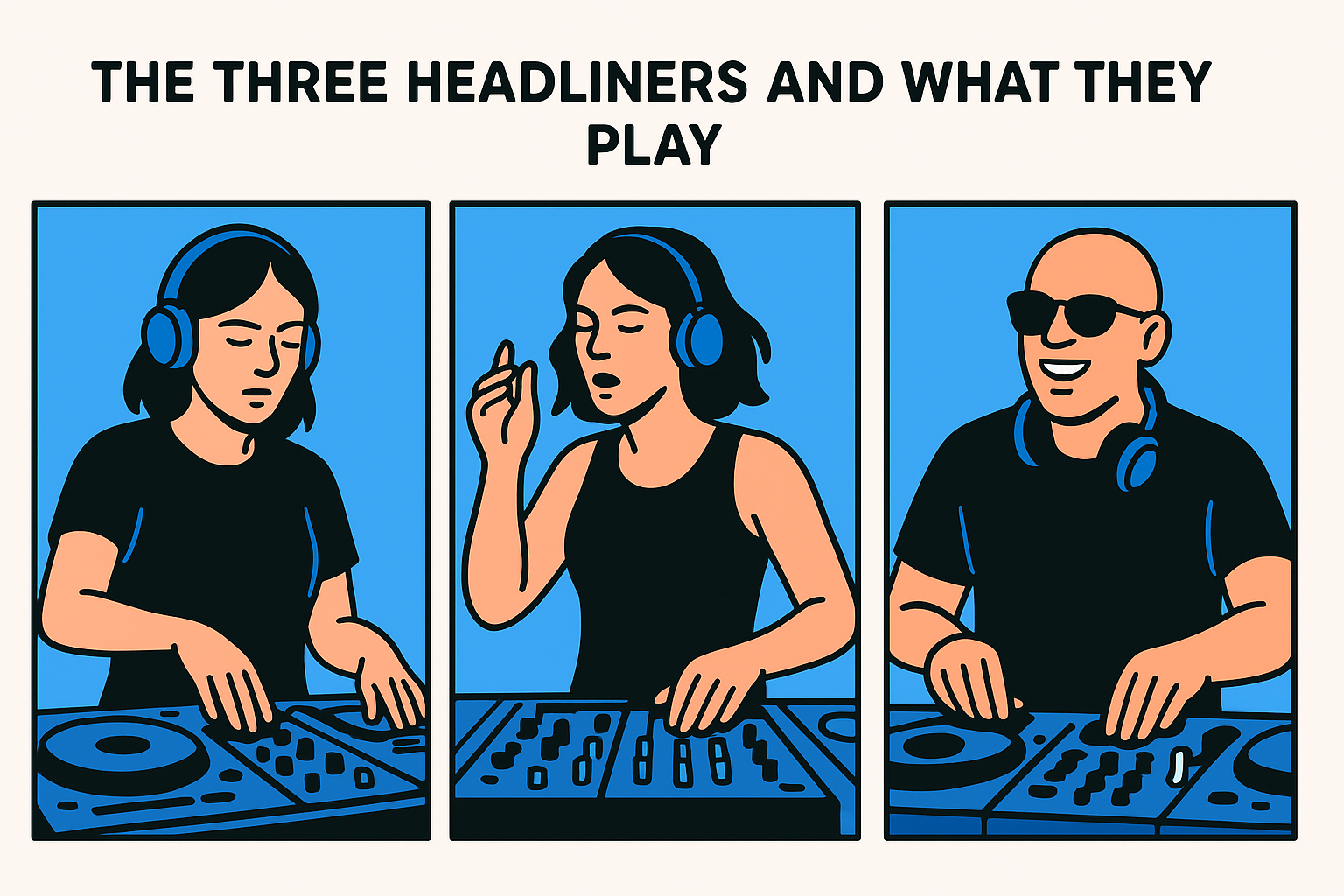 The three headliners and what they play