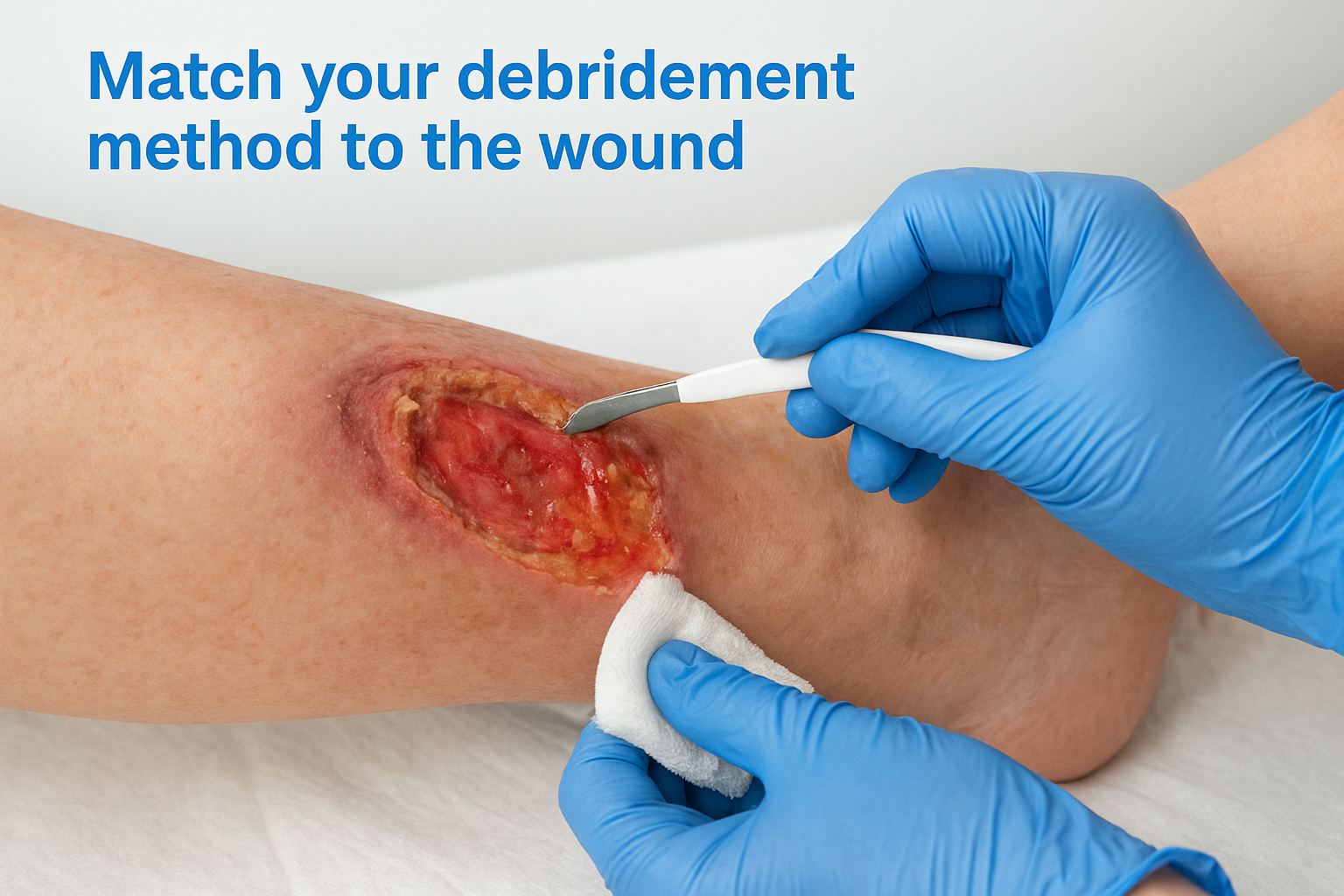 Match your debridement method to the wound