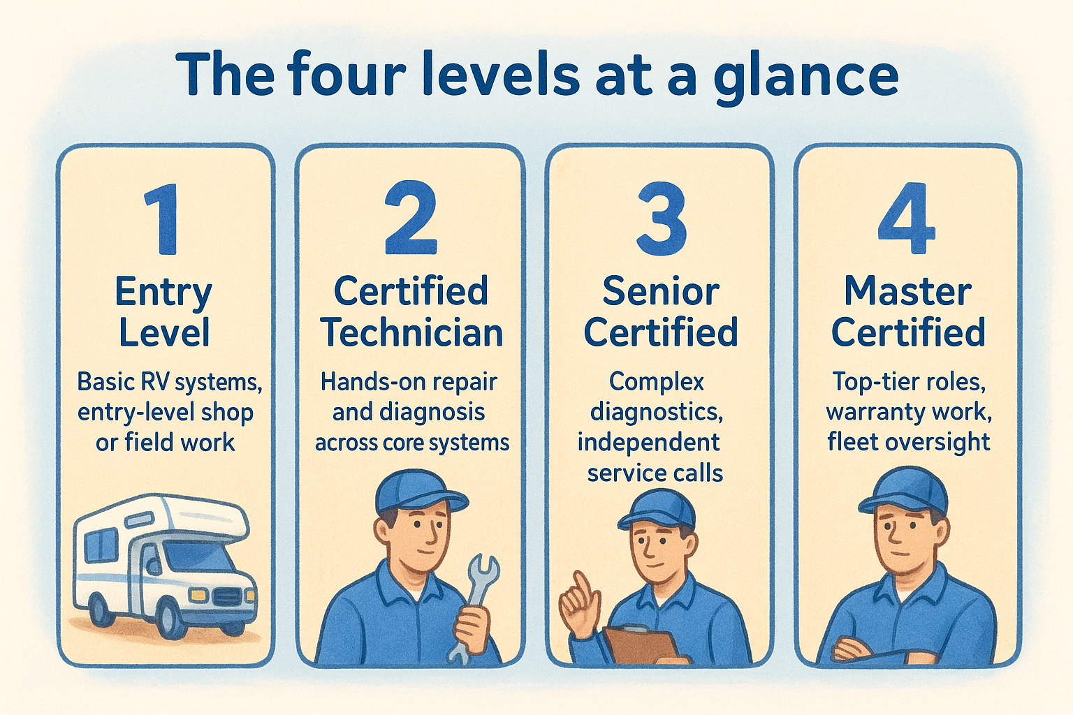 The four levels at a glance