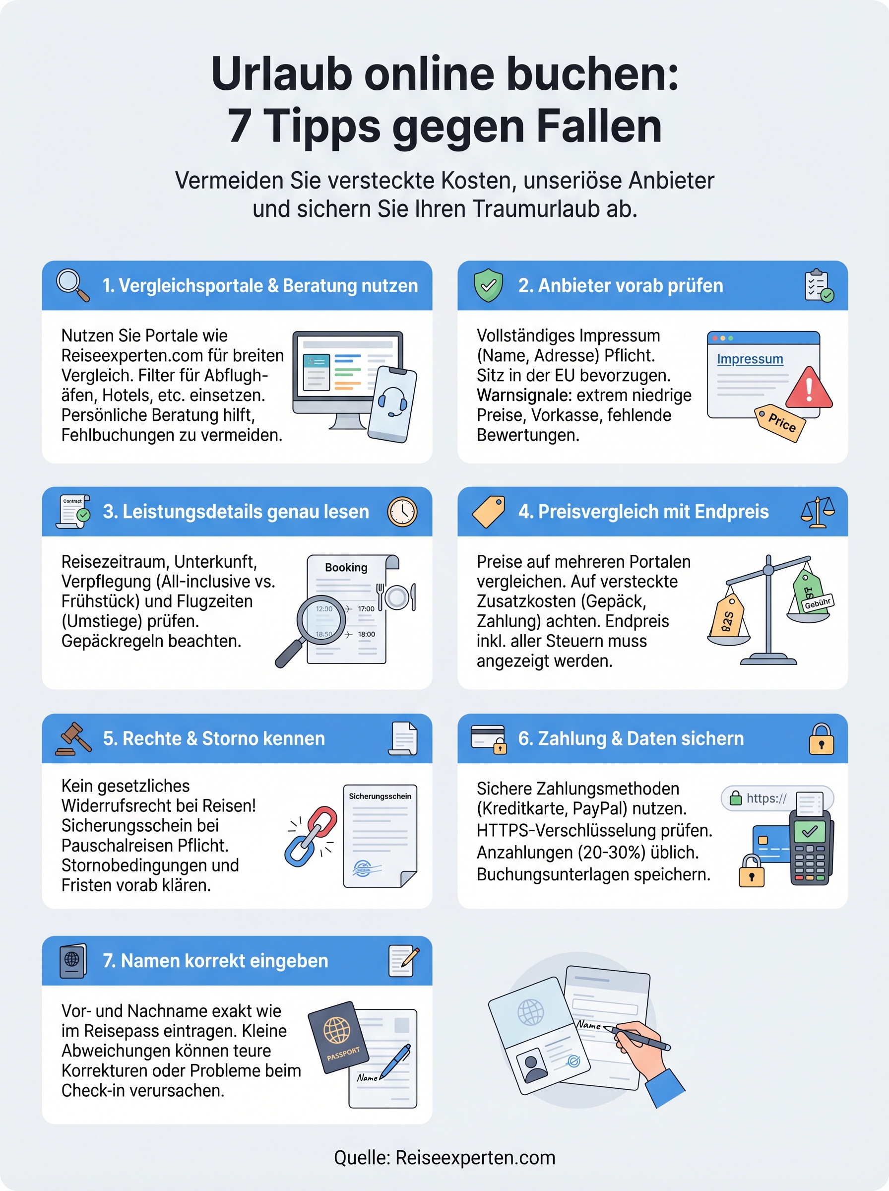 urlaub online buchen worauf achten infographic