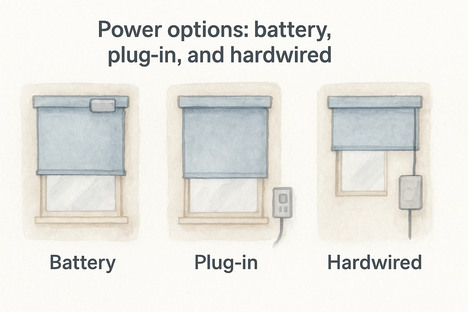 Power options: battery, plug-in, and hardwired